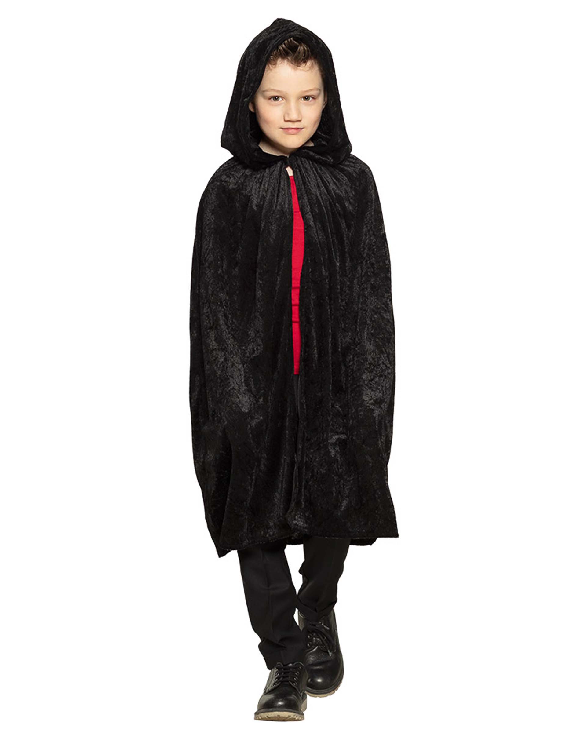 Cape en velours noir enfant 115 cm