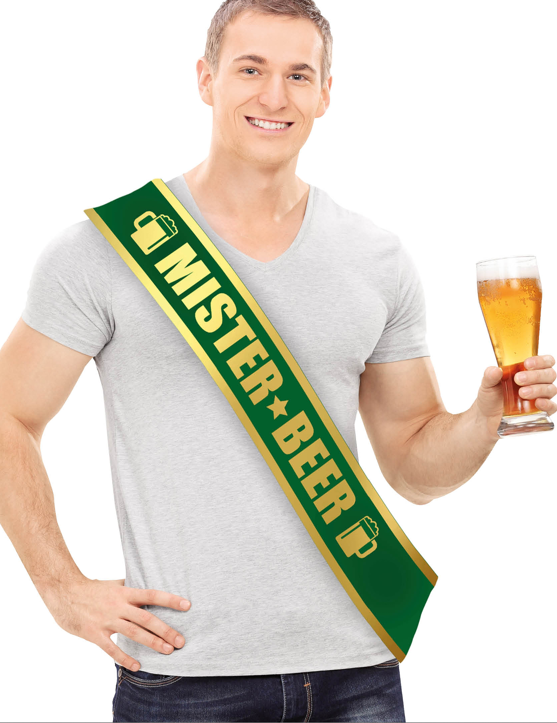 Echarpe Mister Beer verte homme