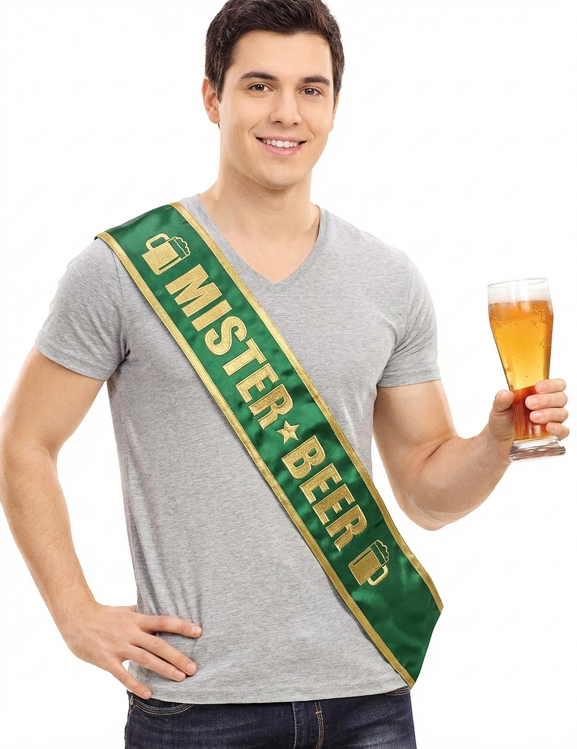 Echarpe Mister Beer verte homme