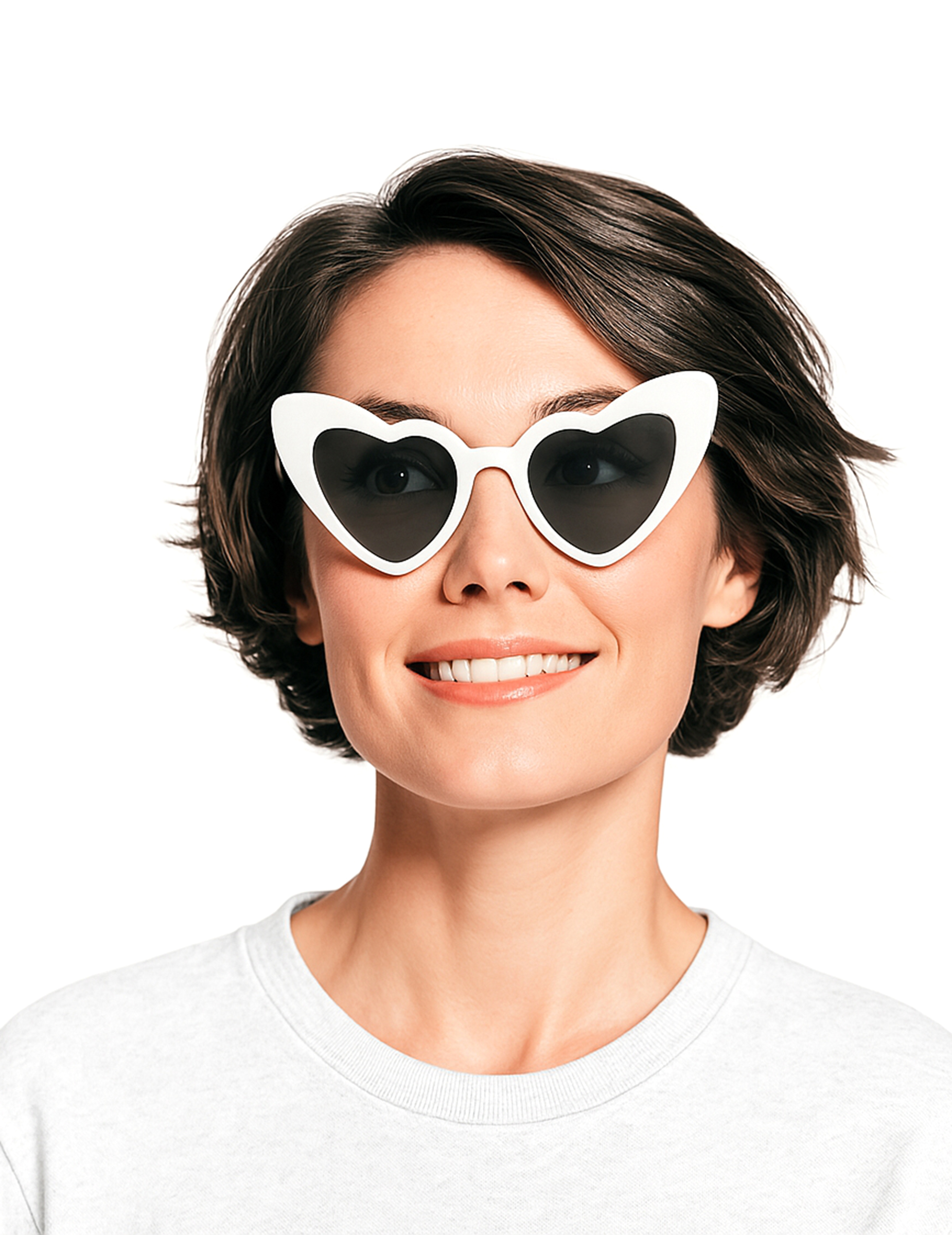 Lunettes vintage c ur blanc