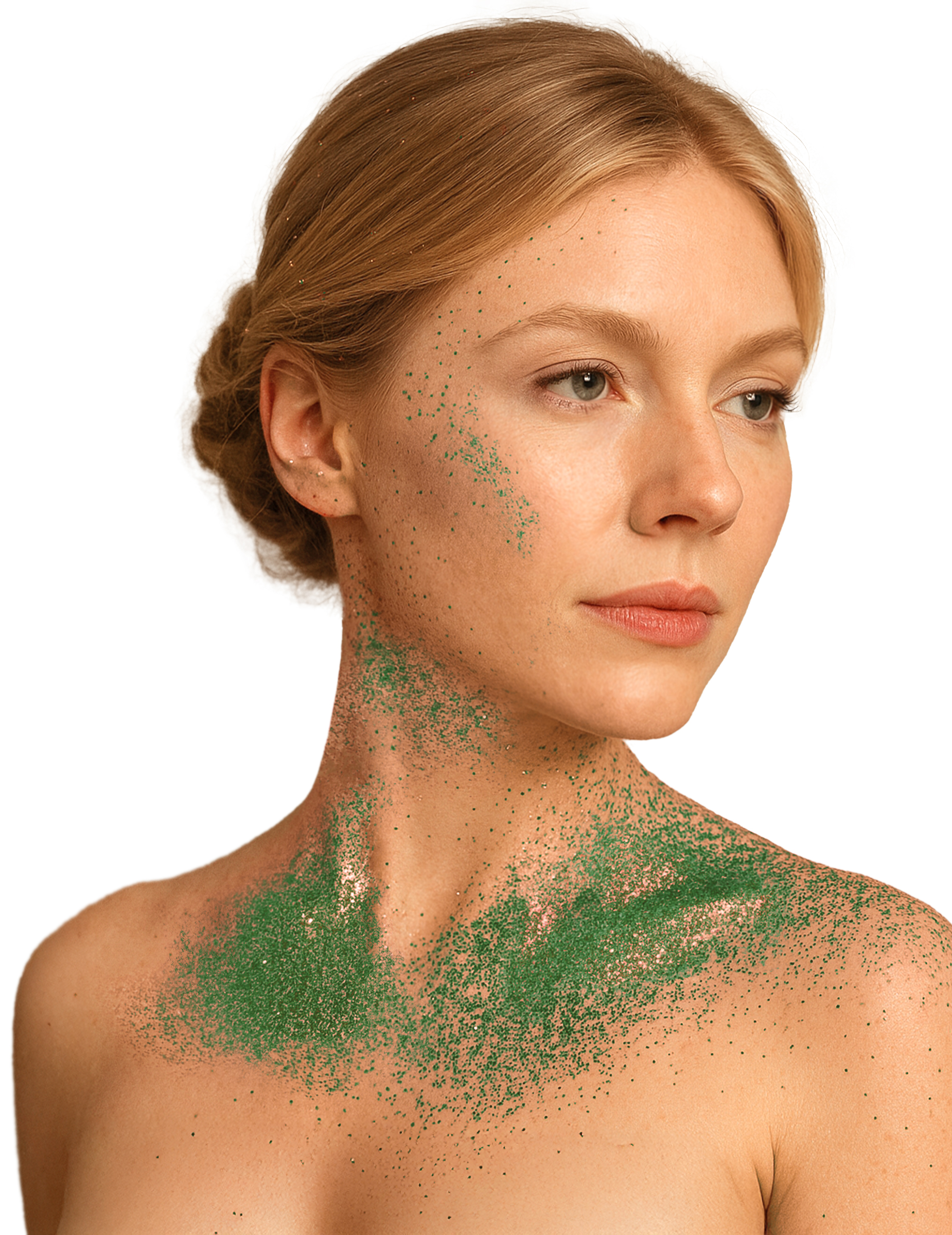Spray à paillettes pour le corps vert 75 ml
