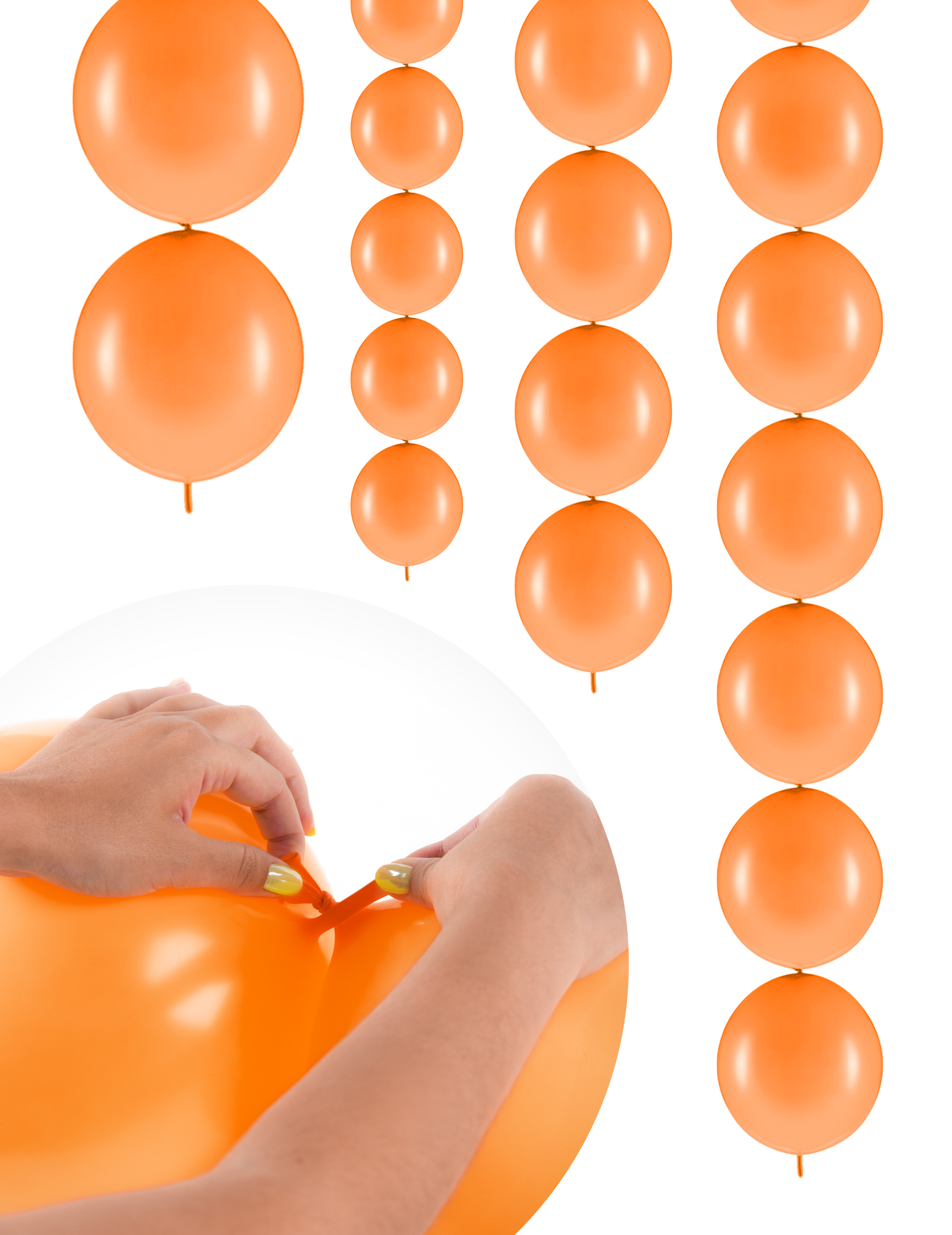 20 Ballons orange à relier 28 cm