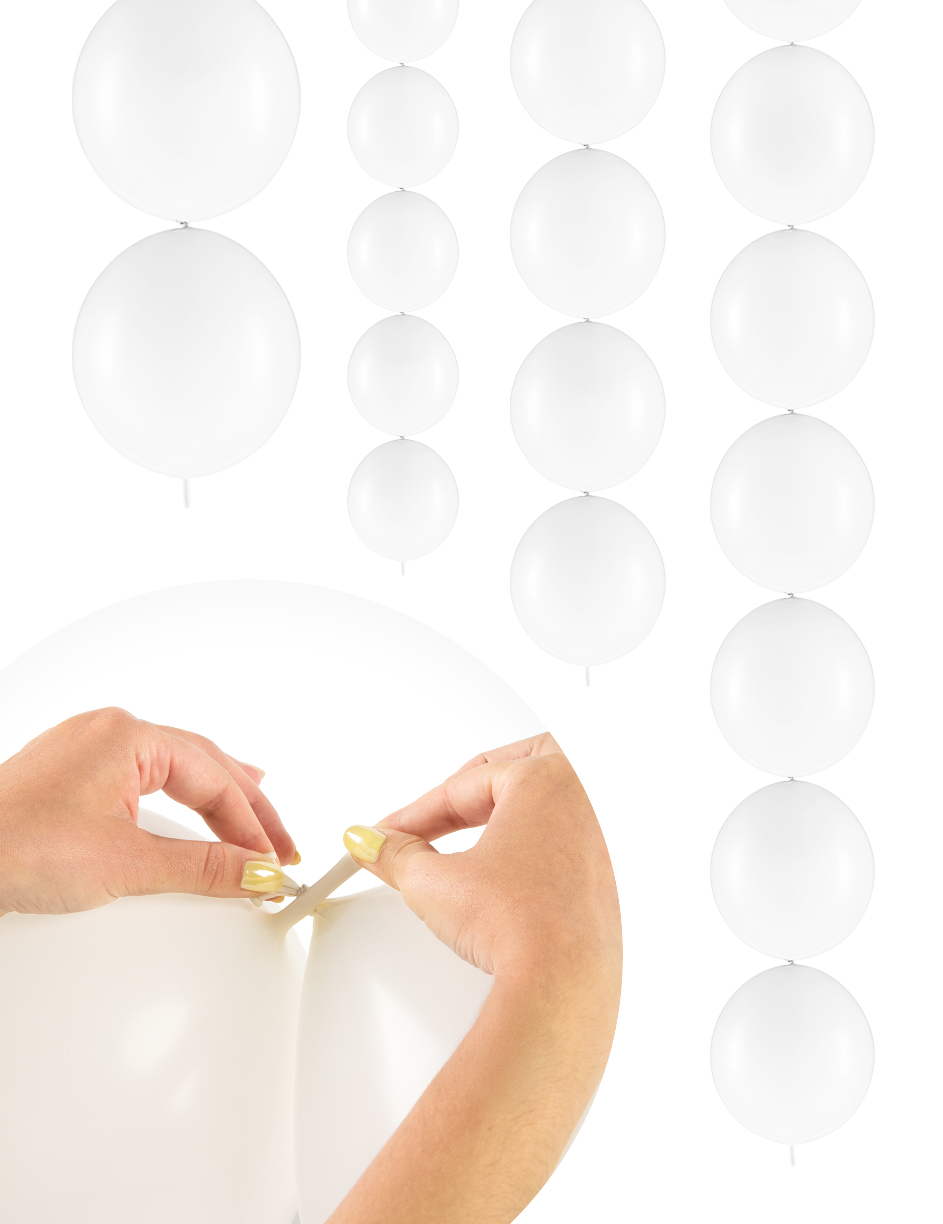 20 Ballons blanc à relier 28 cm