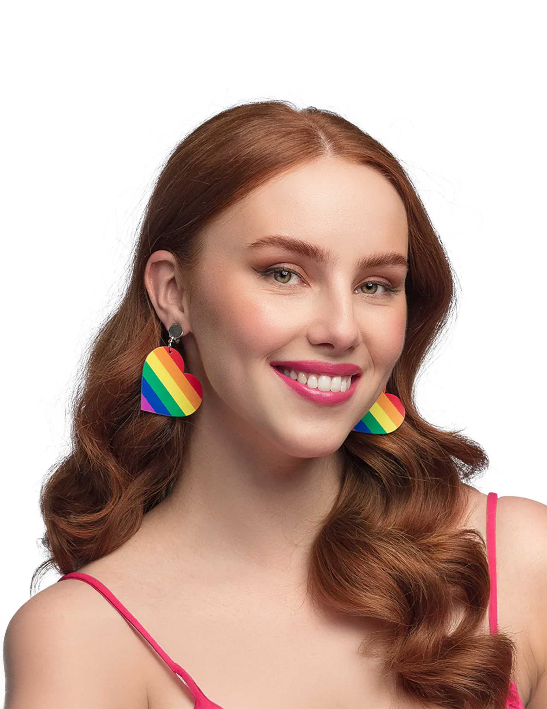 Boucles d'oreilles c ur arc en ciel