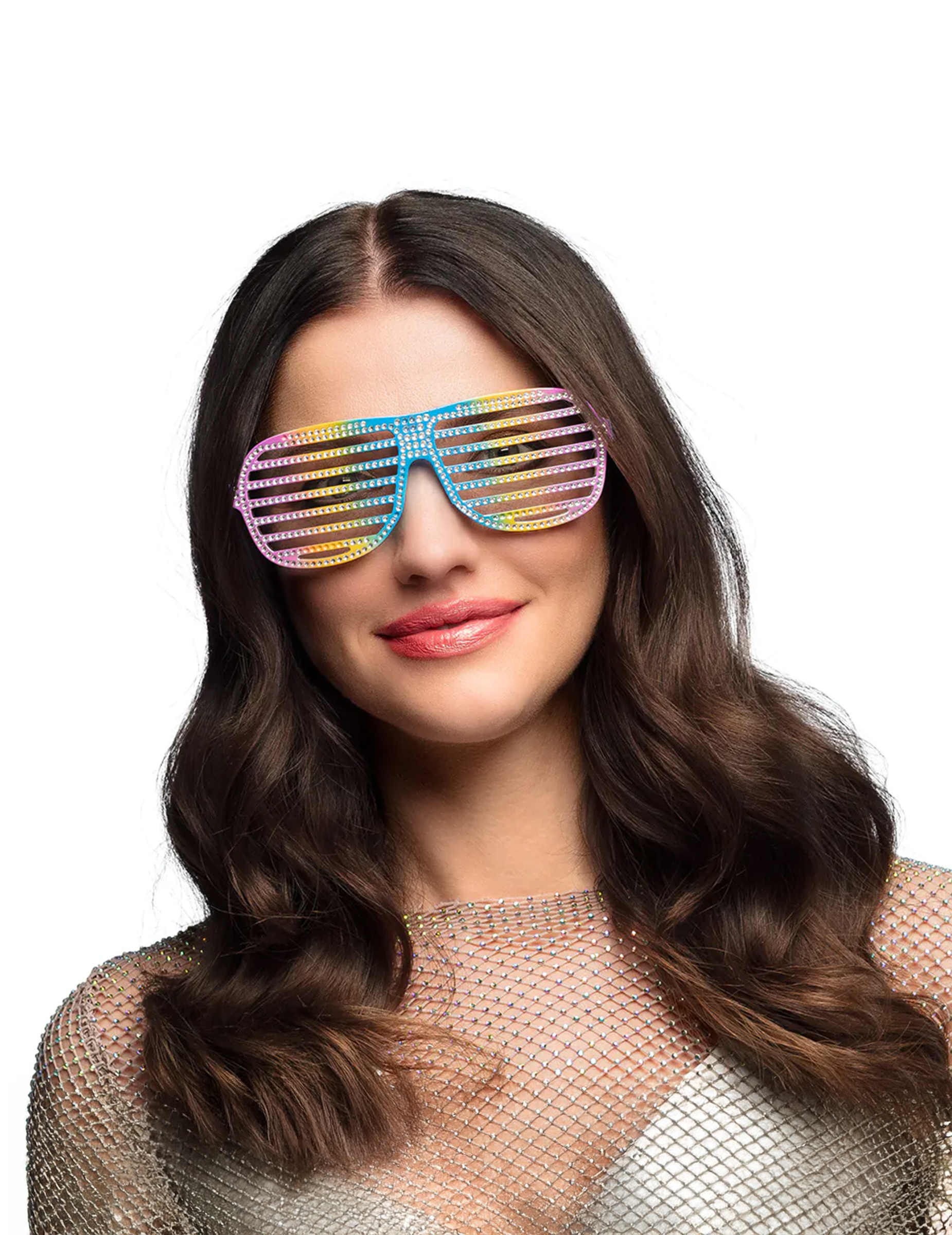 Lunettes striées arc en ciel adulte