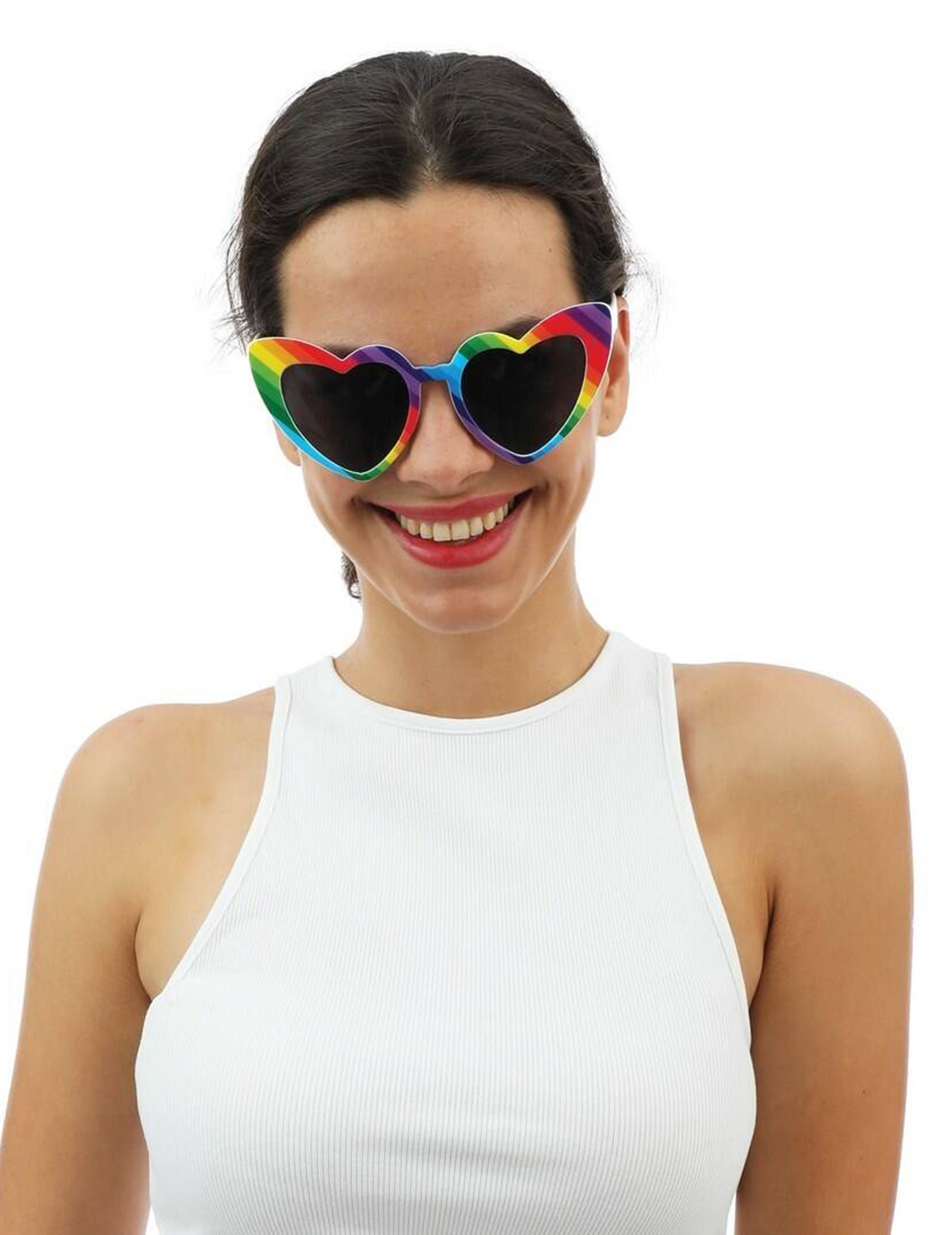 Lunettes c urs arc en ciel adulte
