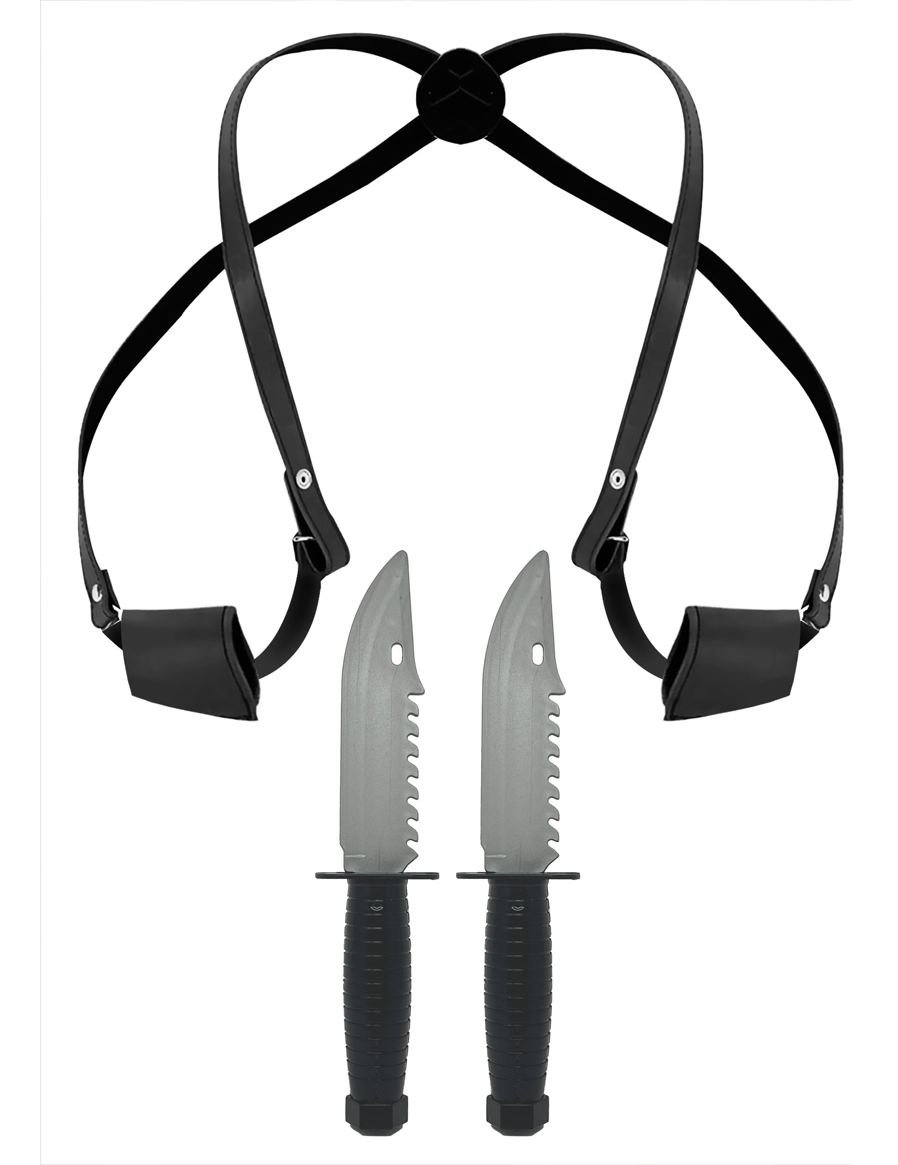 Holster avec 2 couteaux adulte