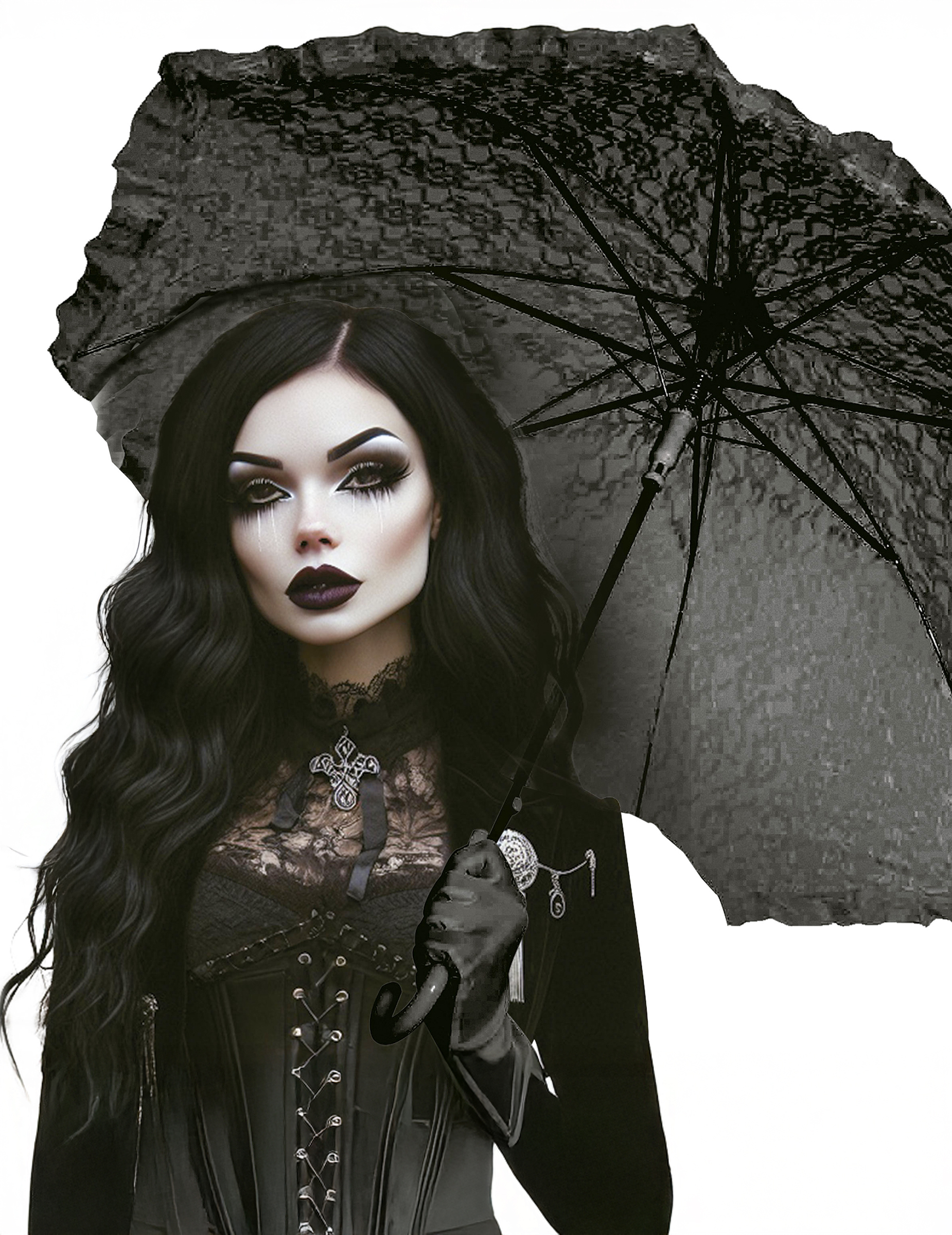 Ombrelle gothique noire