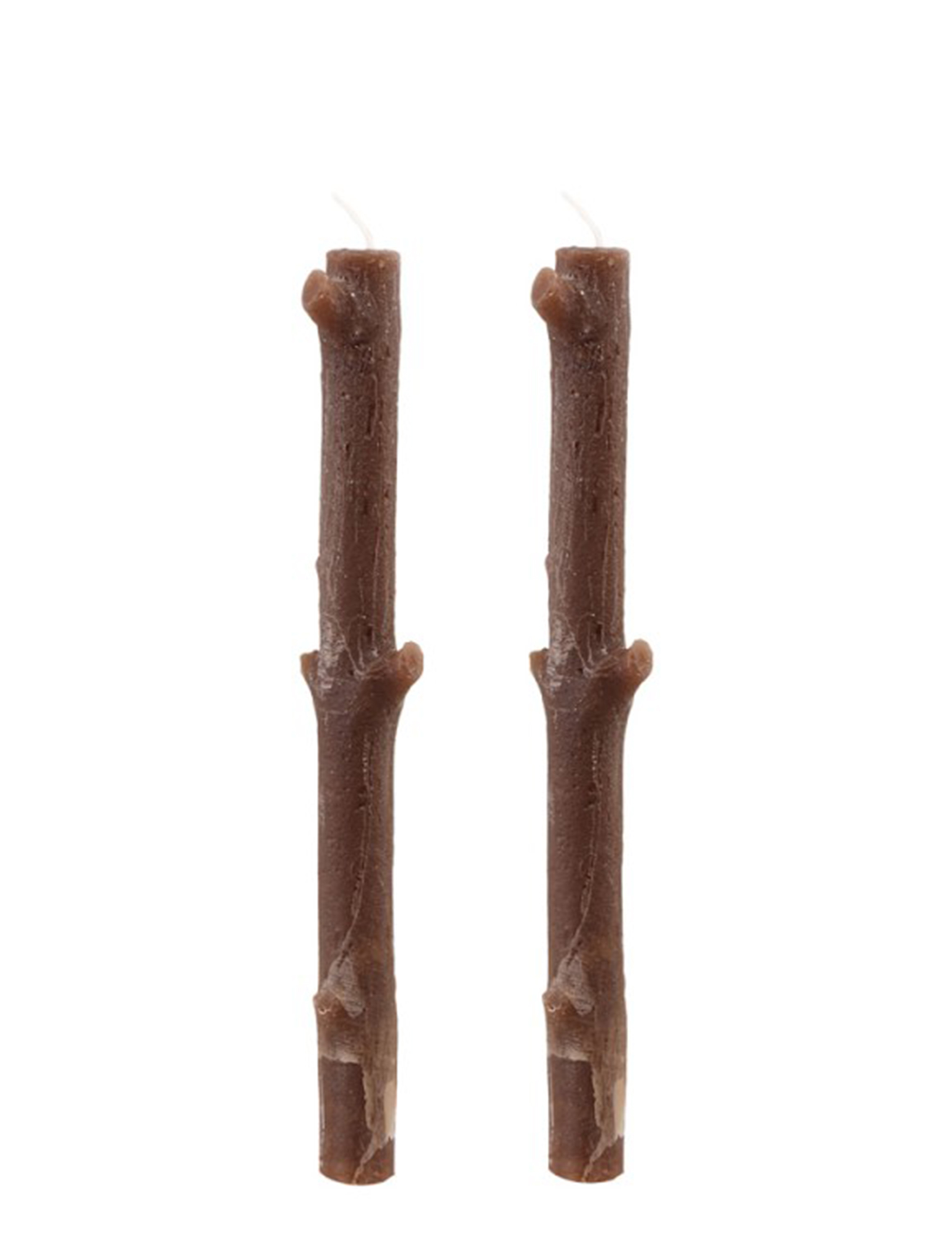 2 Bougies branches d'arbre marron 25 cm