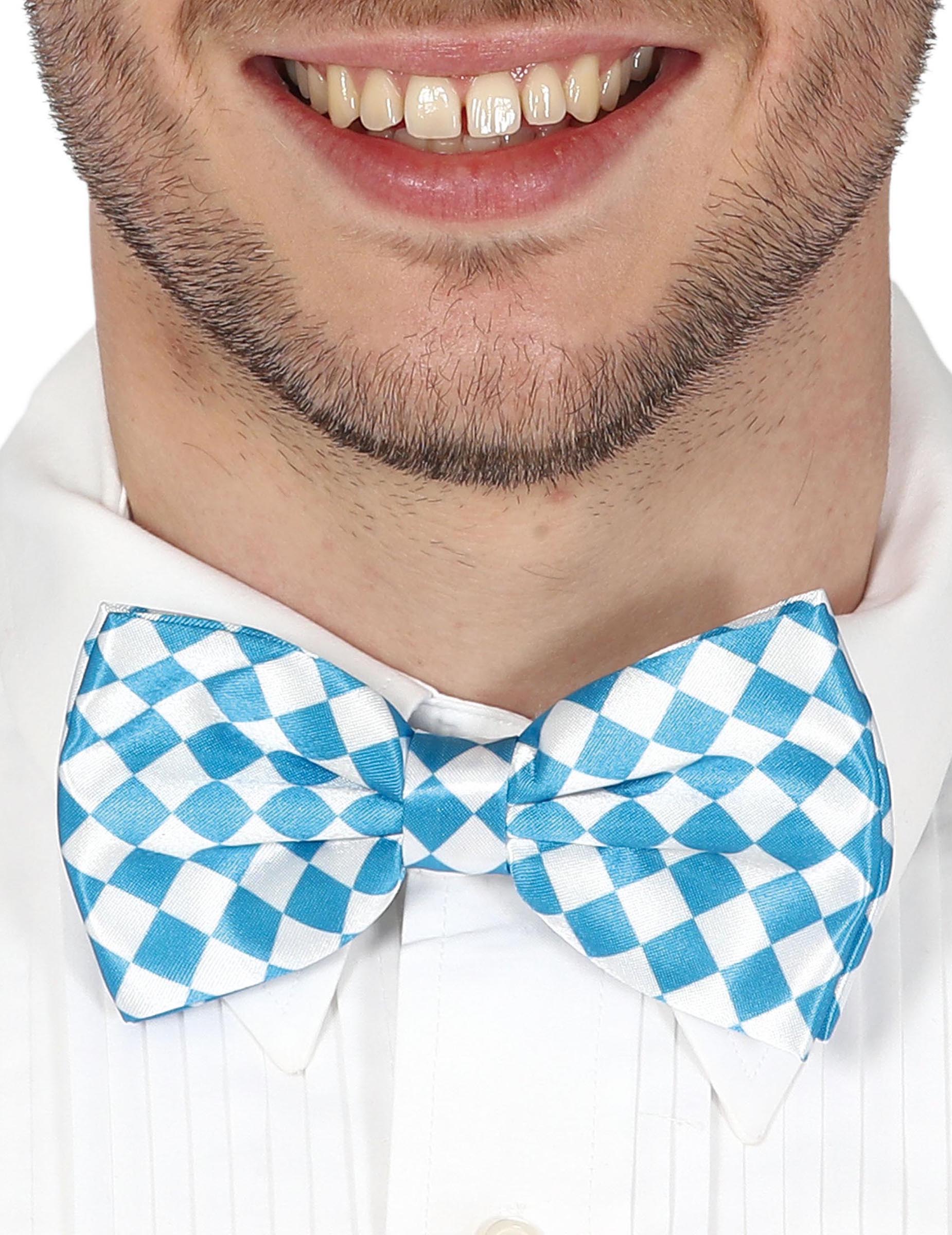 N ud papillon Bavarois à carreaux bleus et blancs