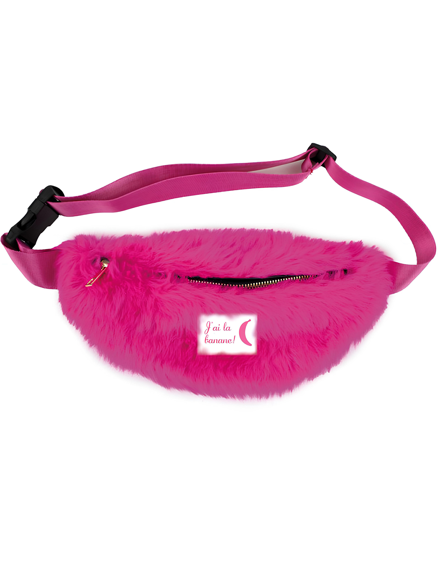 Sac banane à poils roses