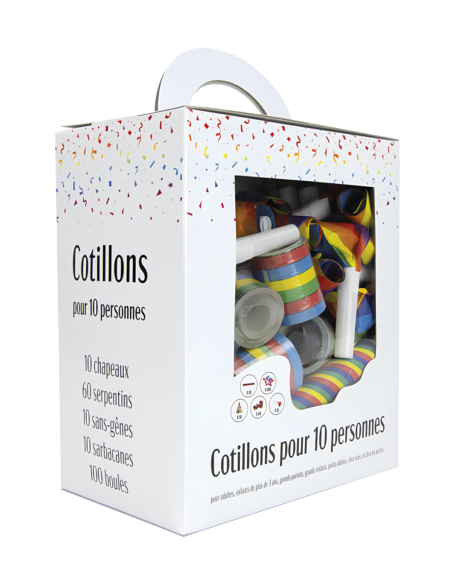 Kit cotillons multicolores 10 personnes