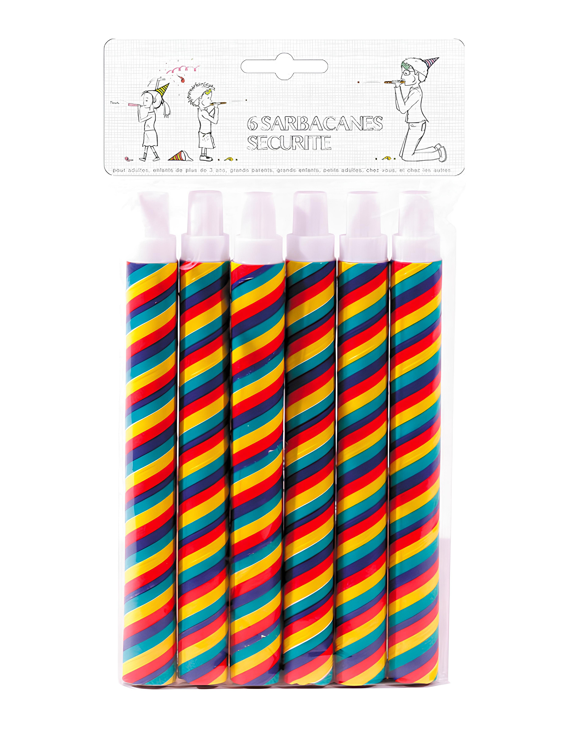 6 Sarbacanes multicolores