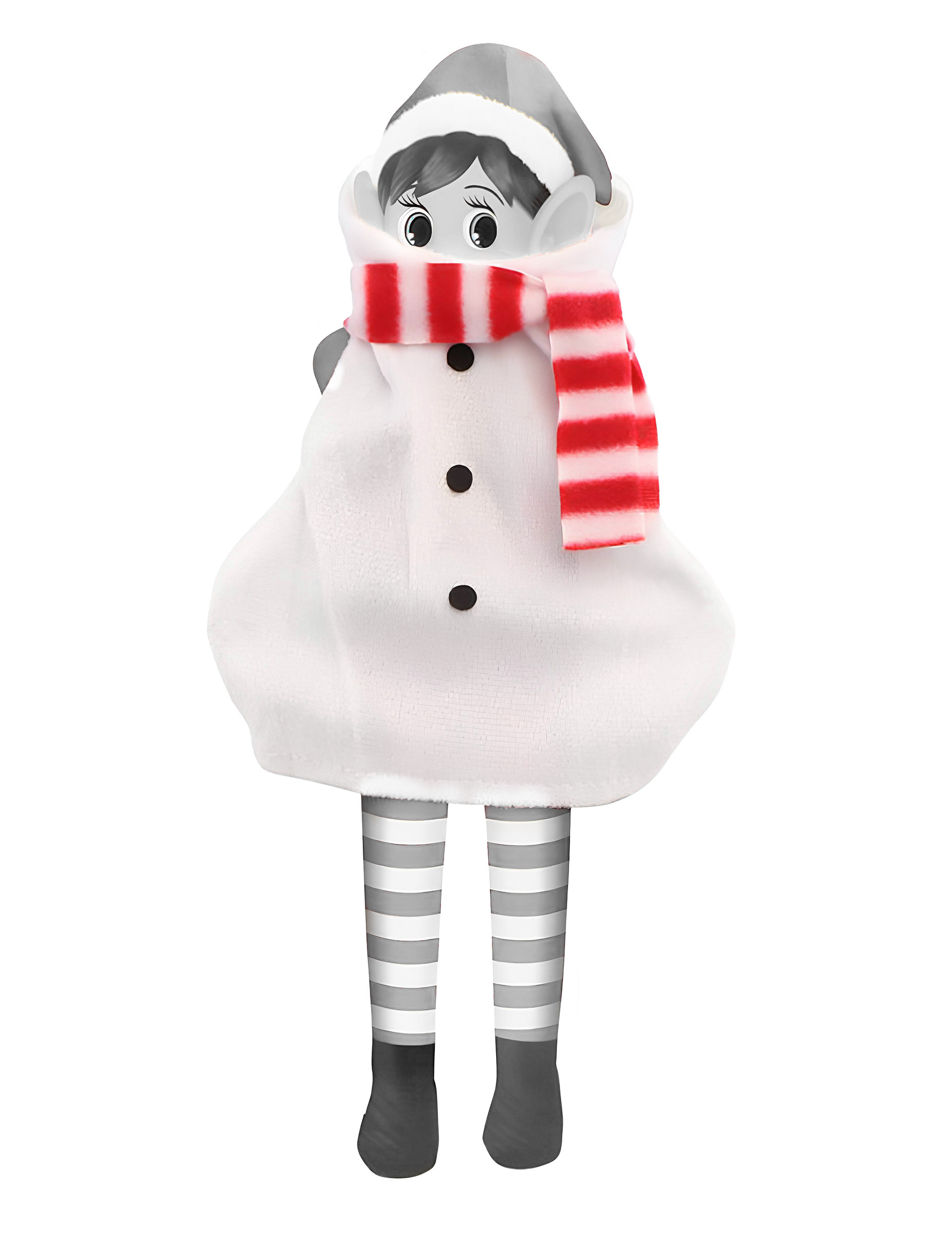 Déguisement bonhomme de neige pour poupée lutin farceur