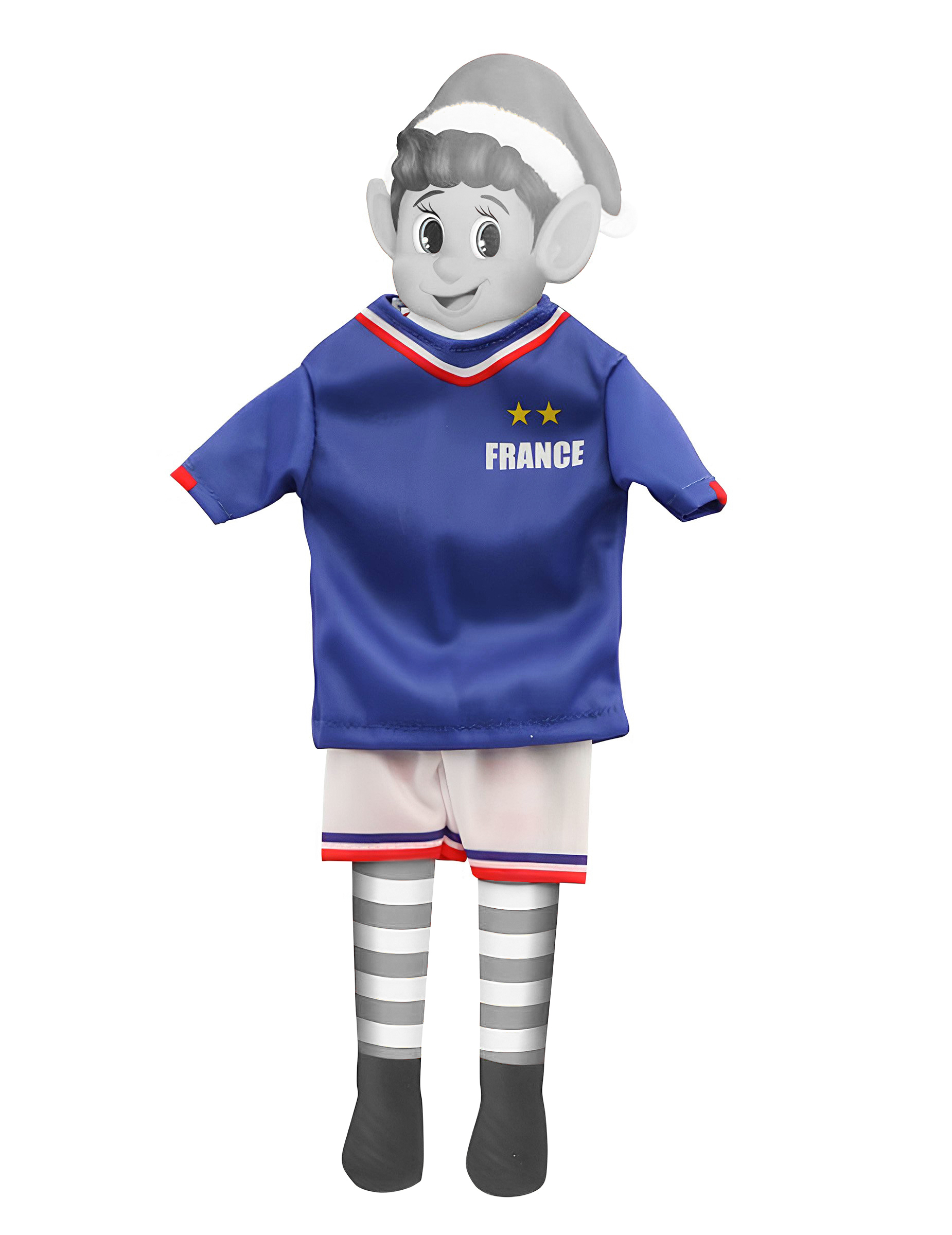Déguisement footballeur équipe de France pour poupée lutin farceur