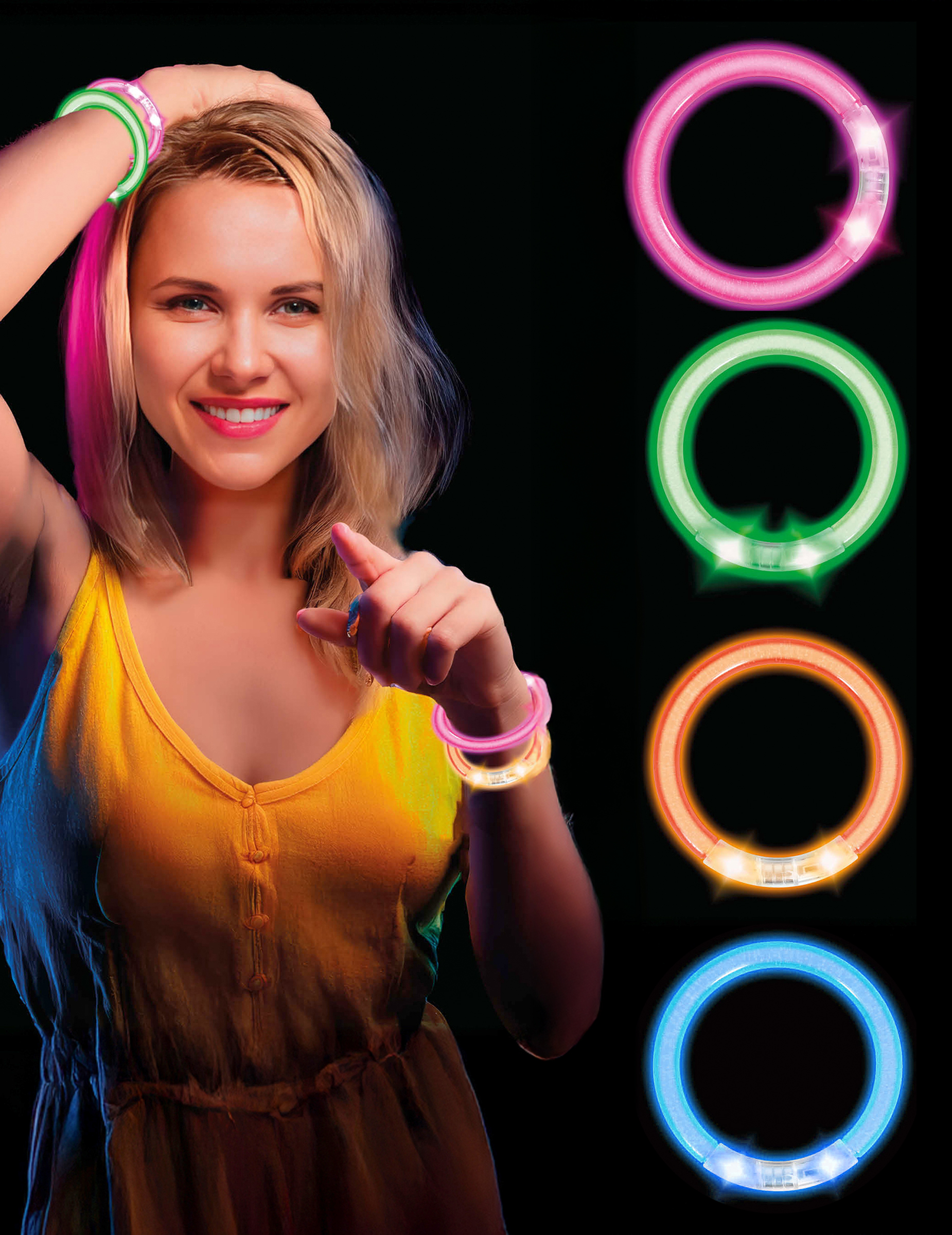 4 bracelets lumineux LED
