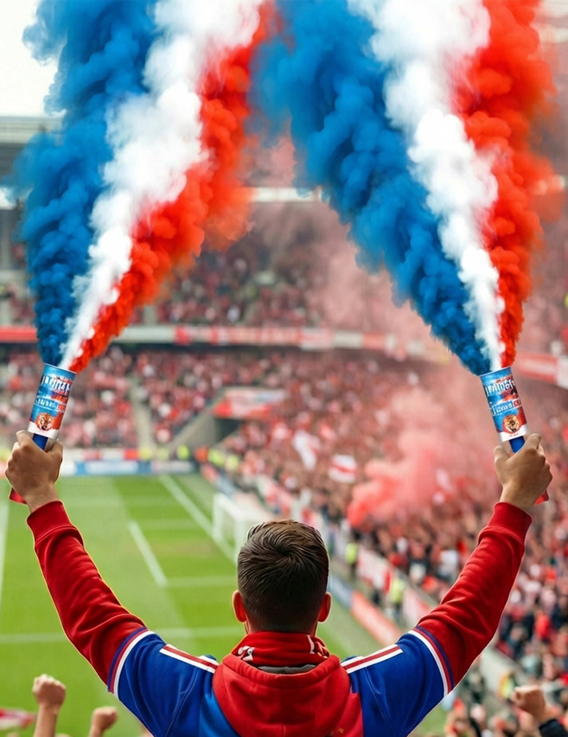 2 Fumigènes à main tricolores bleu blanc rouge 45 secondes
