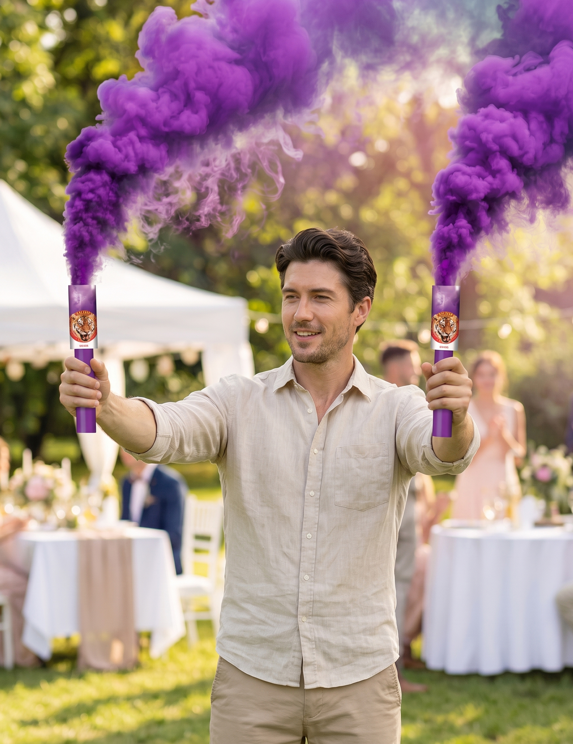 2 Fumigènes à main violets 45 secondes