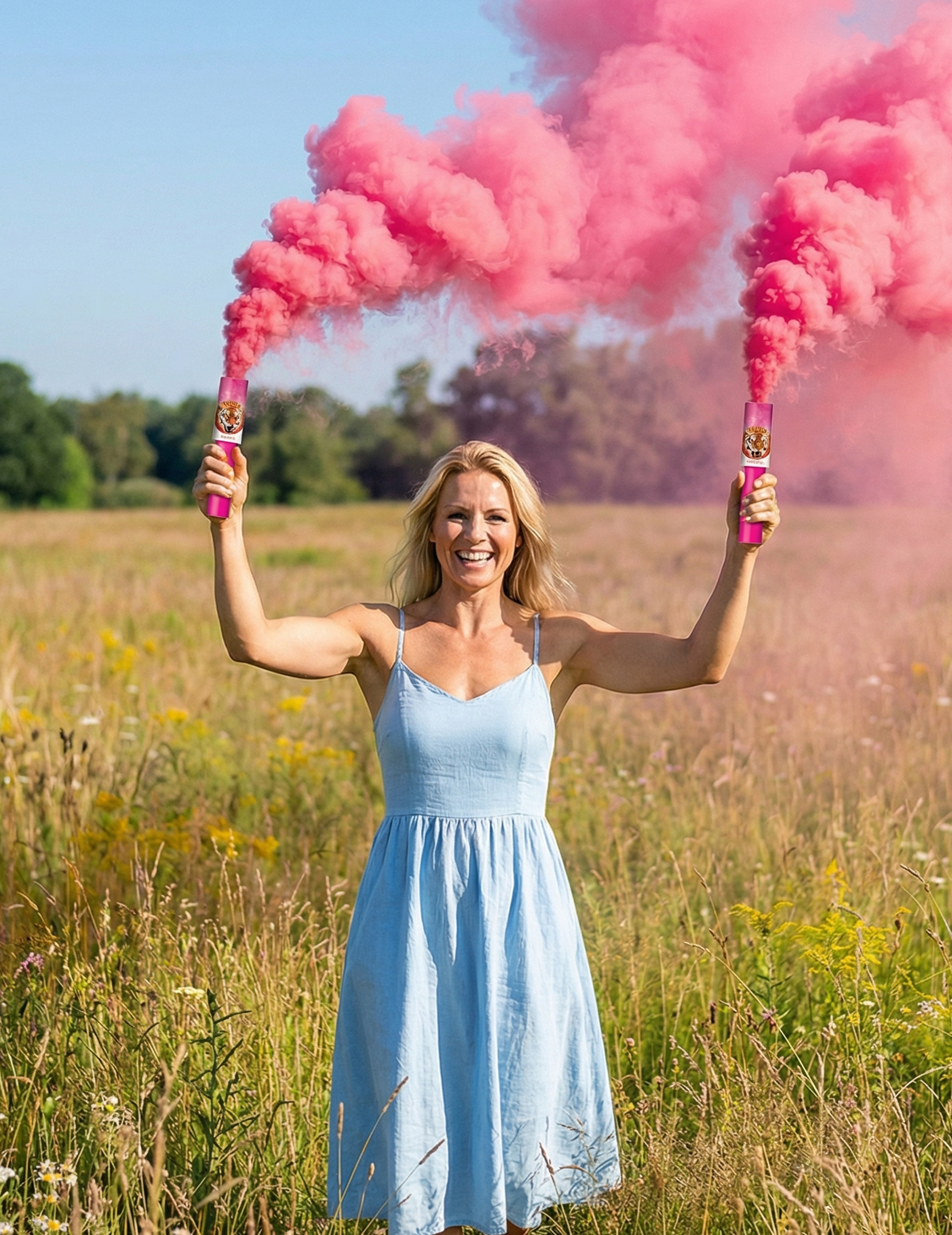 2 Fumigènes à main roses 45 secondes
