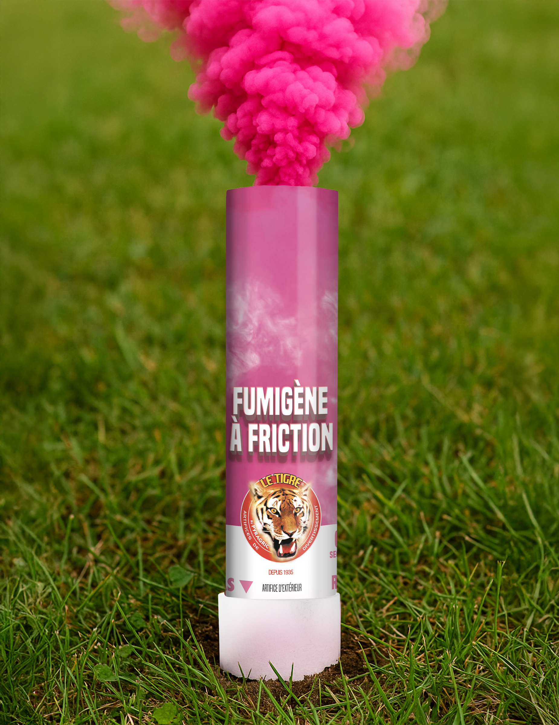 Fumigène à friction rose 1 minute