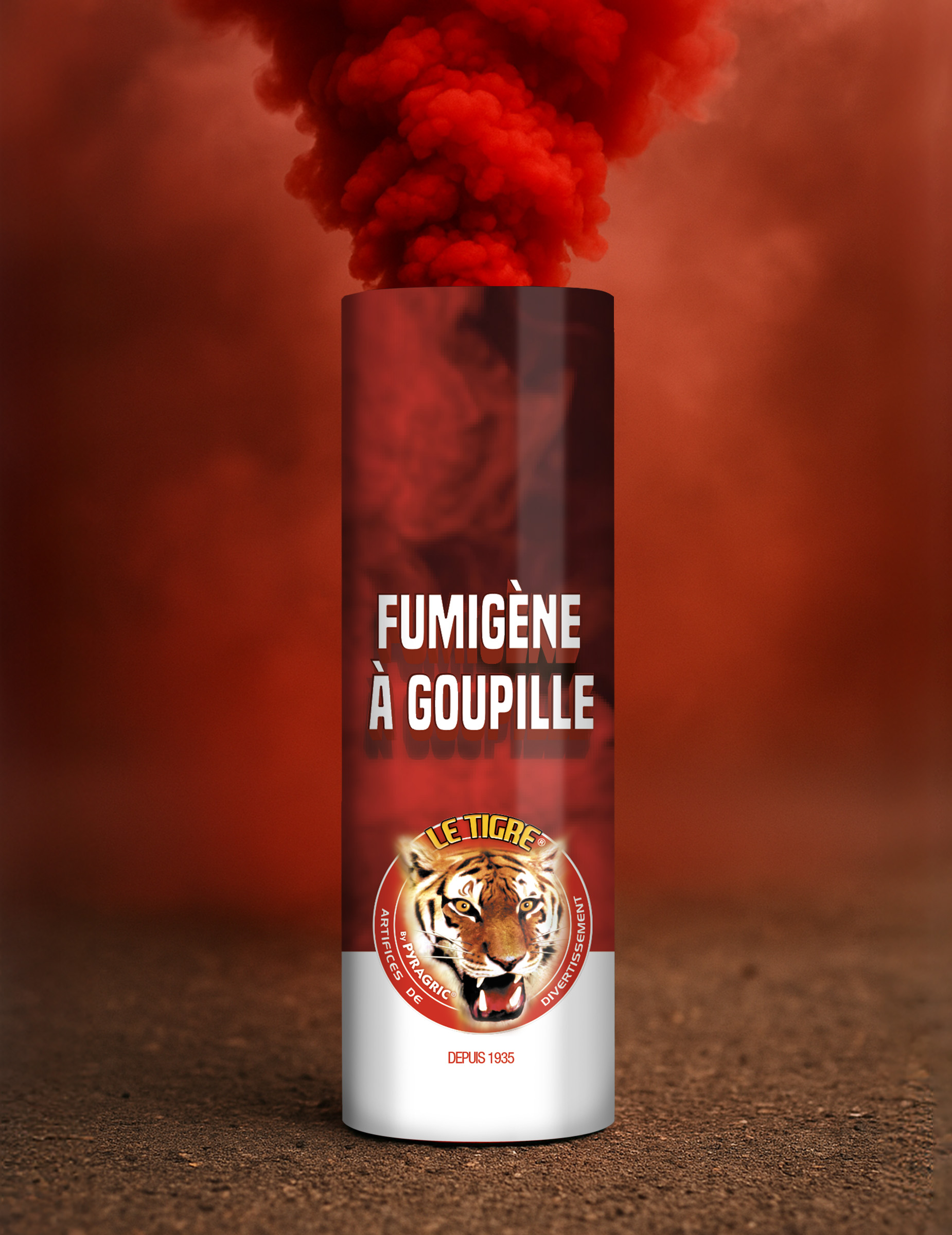 Fumigène à goupille rouge 1 minute