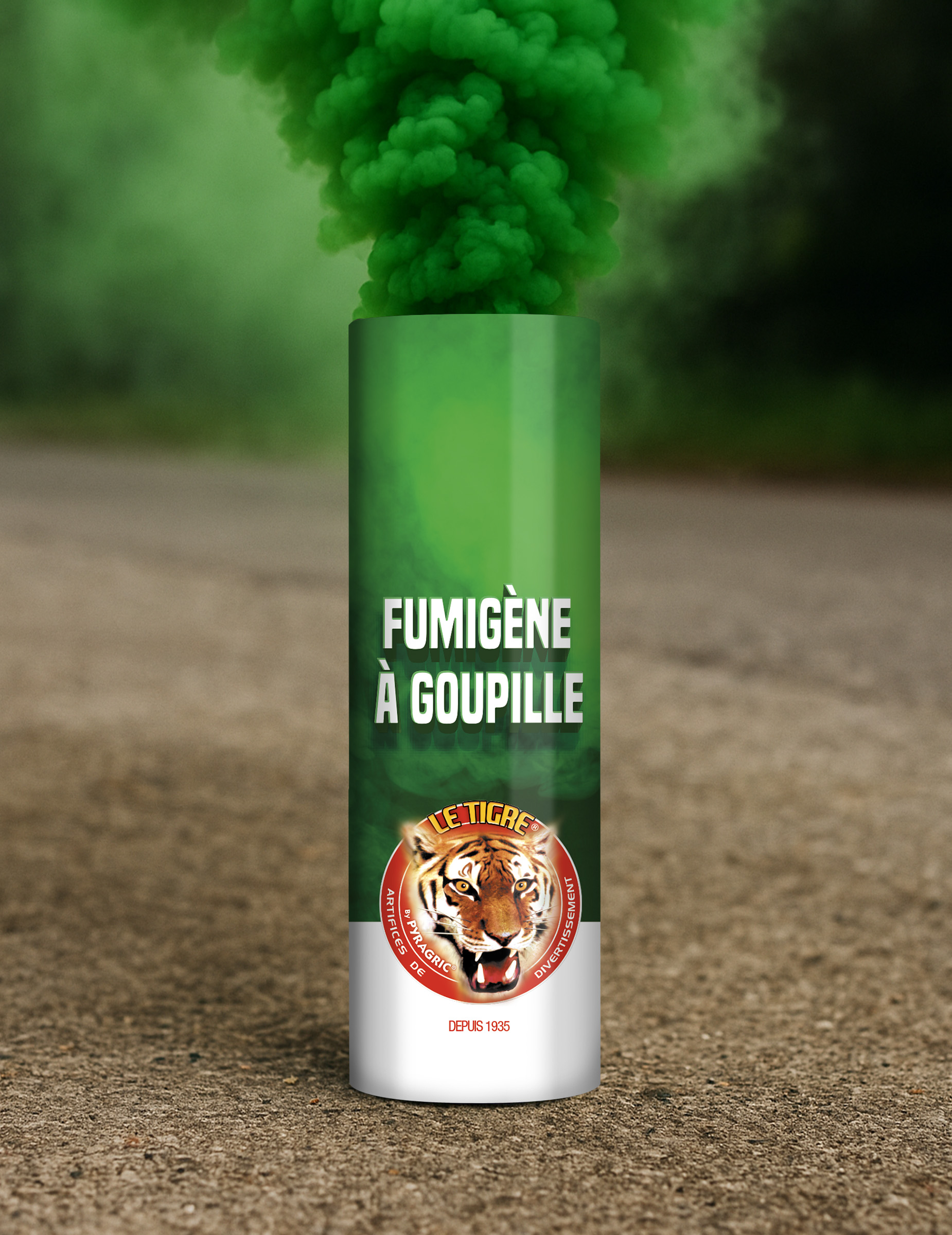 Fumigène à goupille vert 1 minute