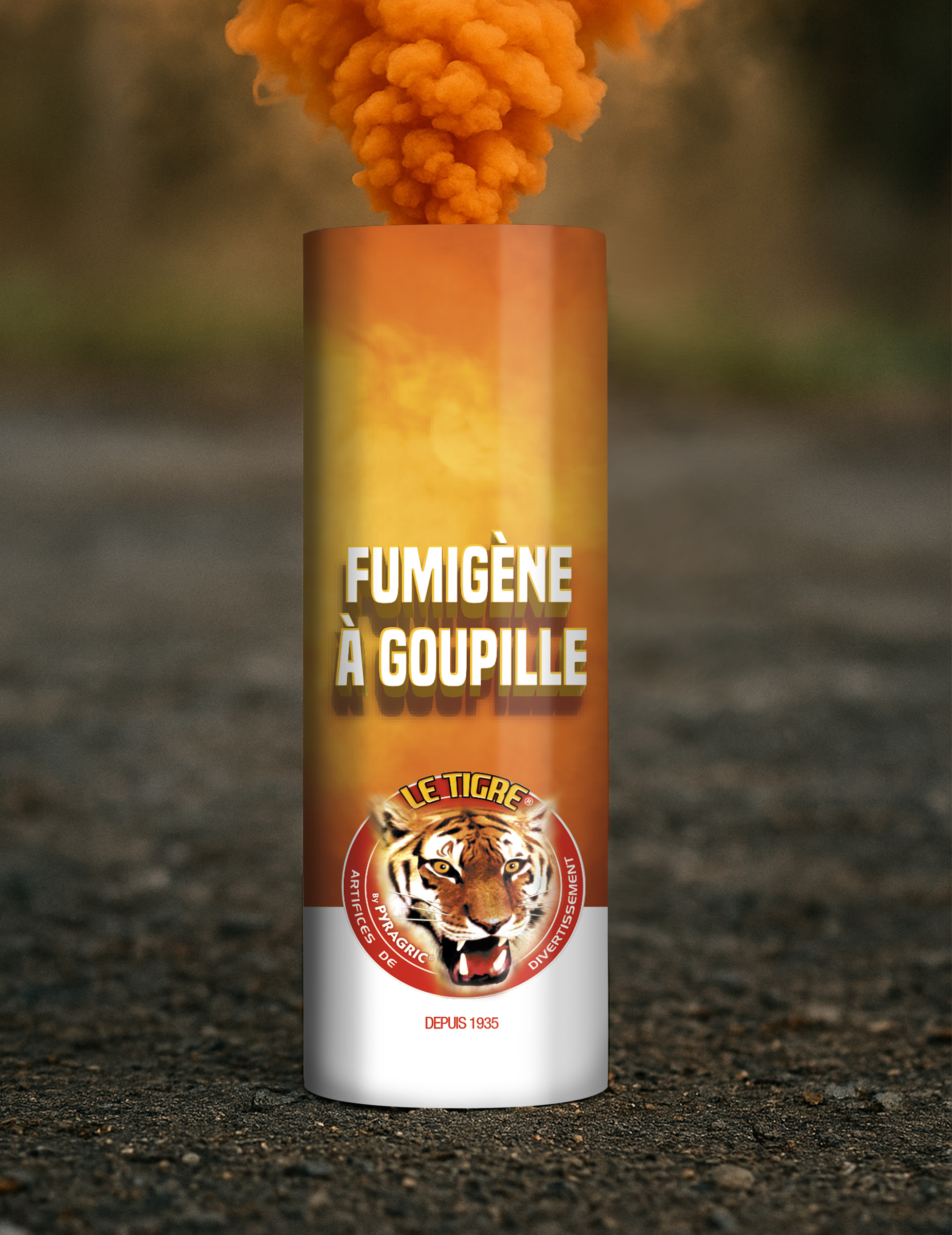Fumigène à goupille orange 1 minute