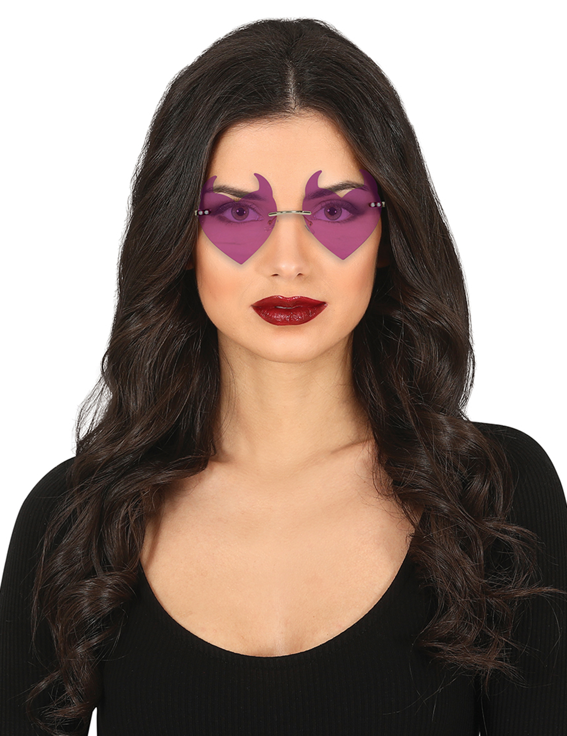 Lunettes c urs démoniaques violettes adulte