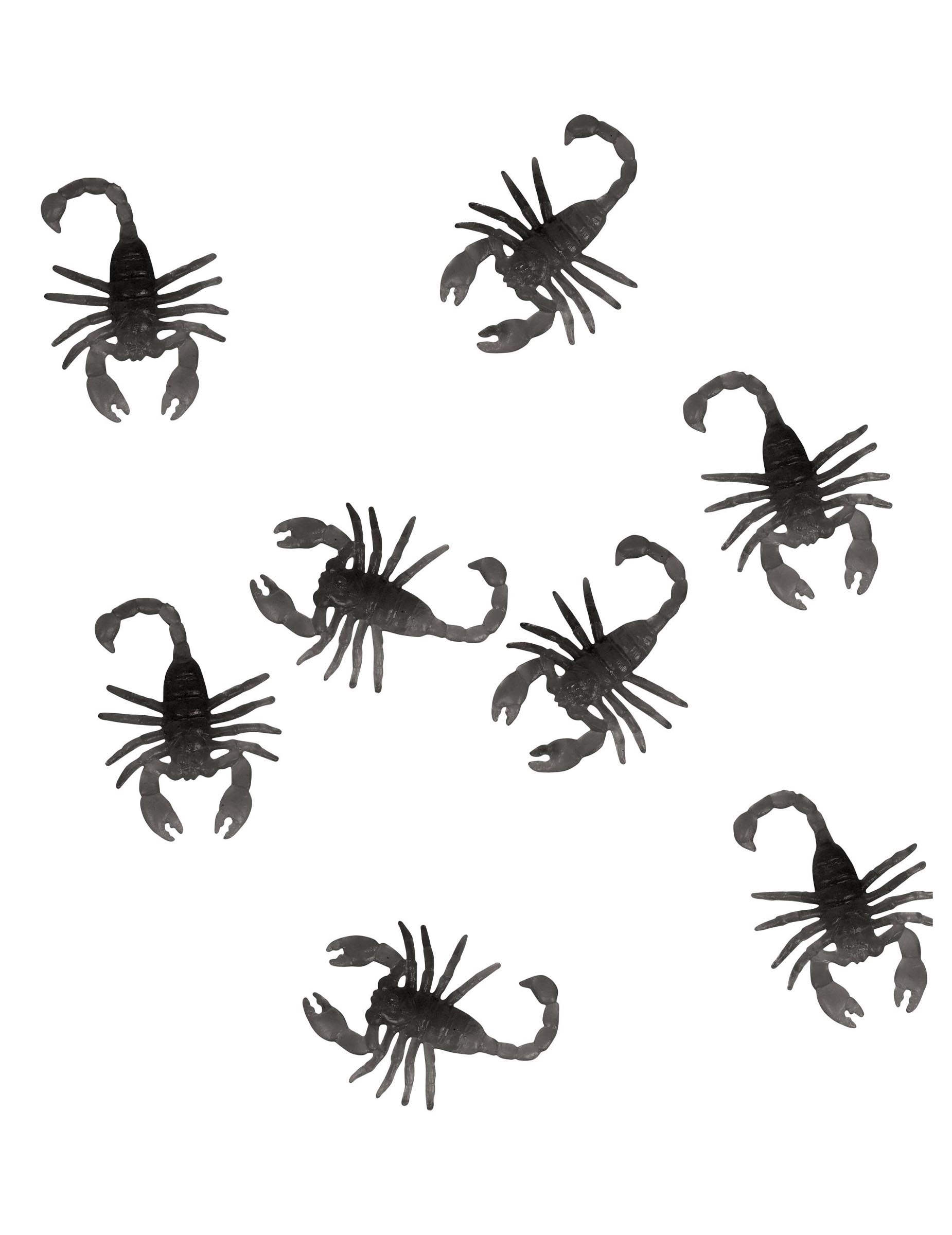 8 Scorpions noirs 6 cm