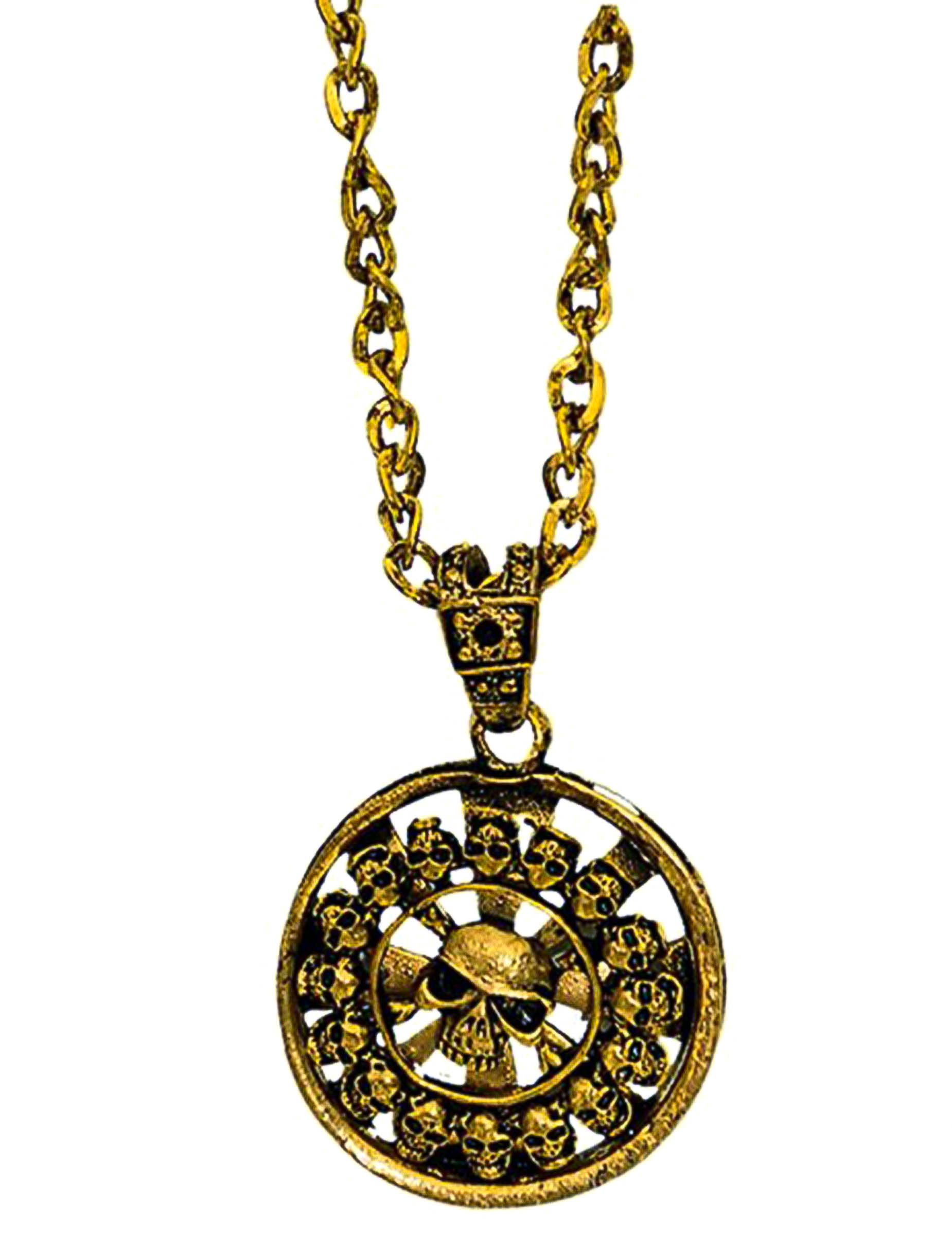 Collier Pendentif pirate doré