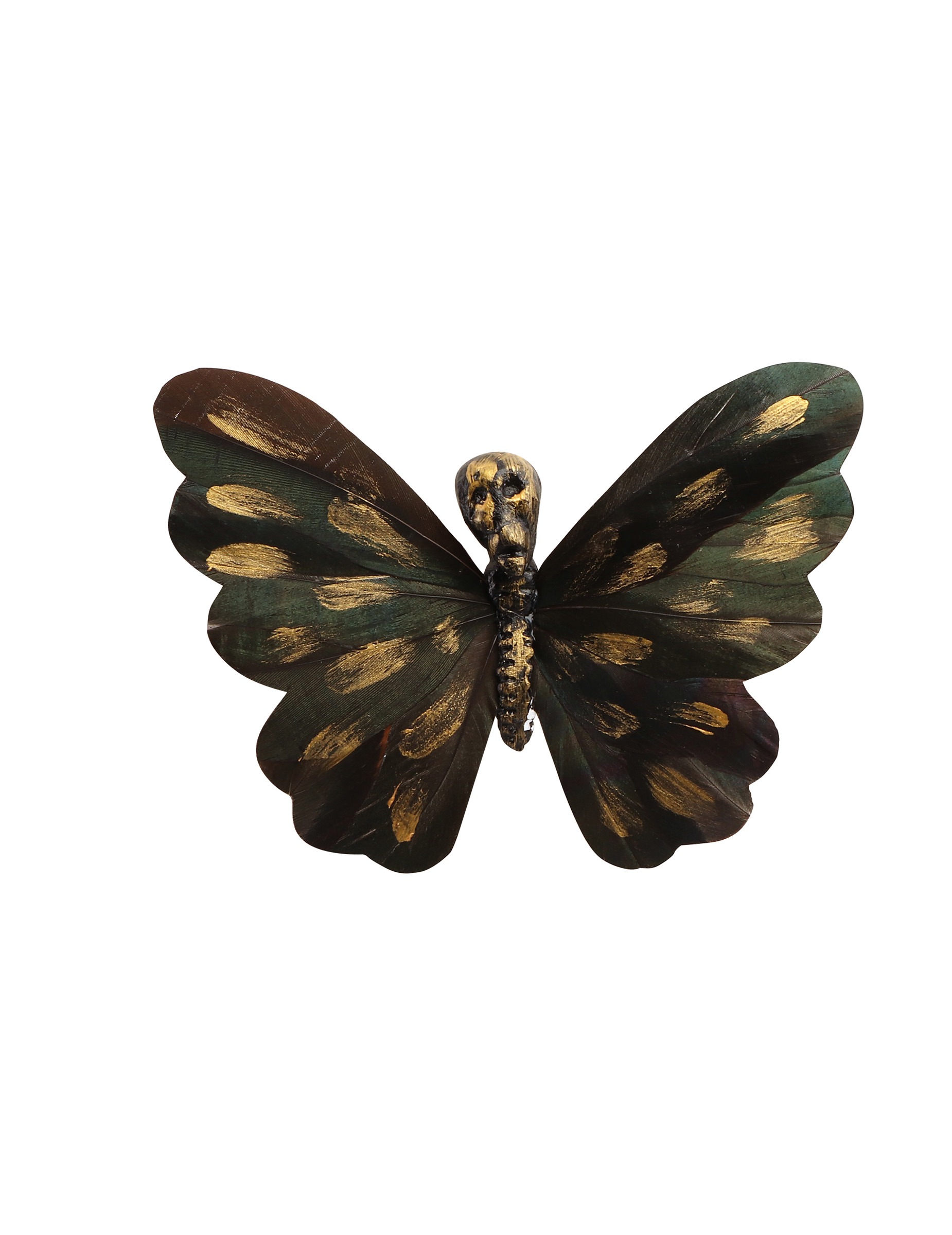 Papillon de forêt tête de mort à pincer 13,5cm
