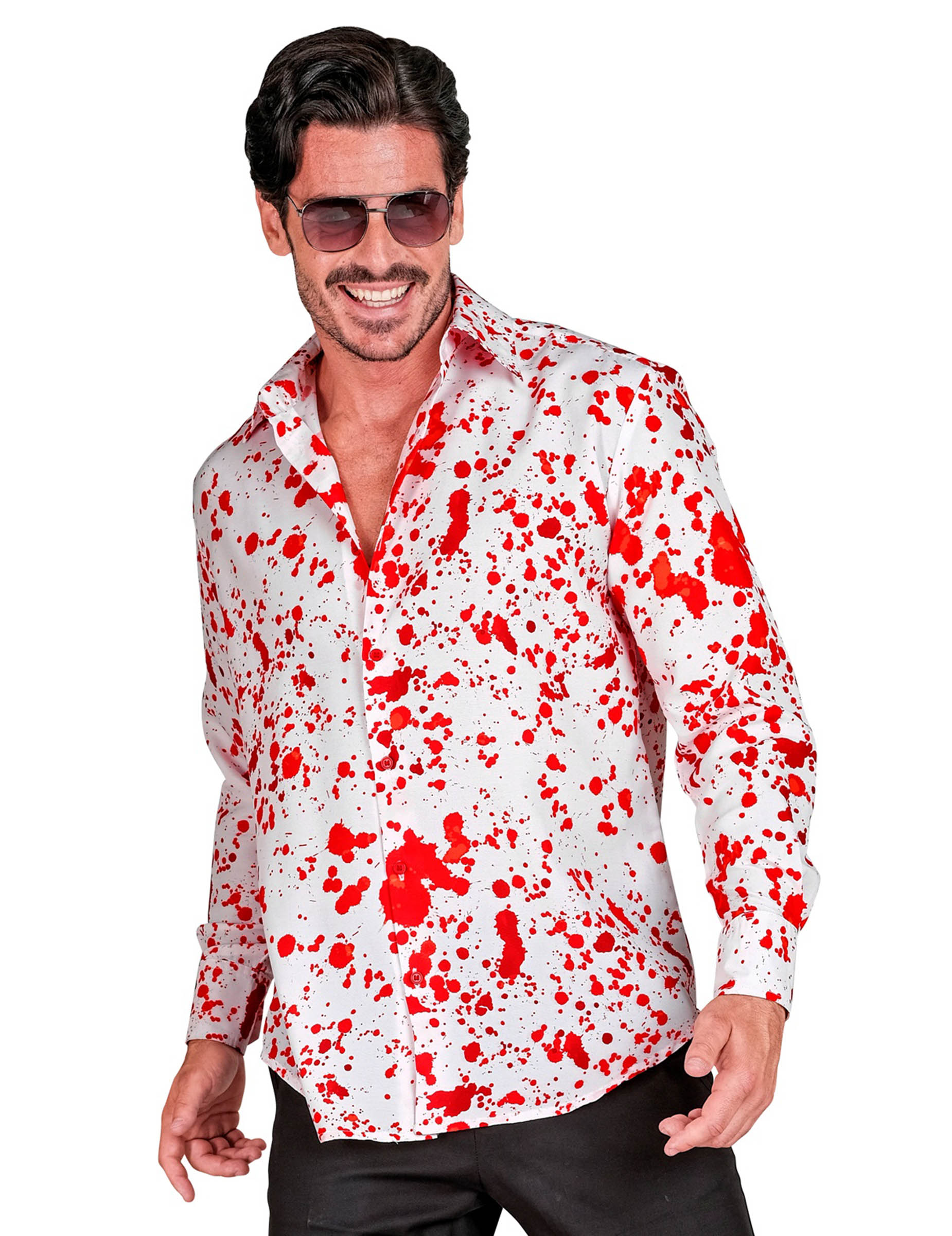 Chemise blanche ensanglantée homme