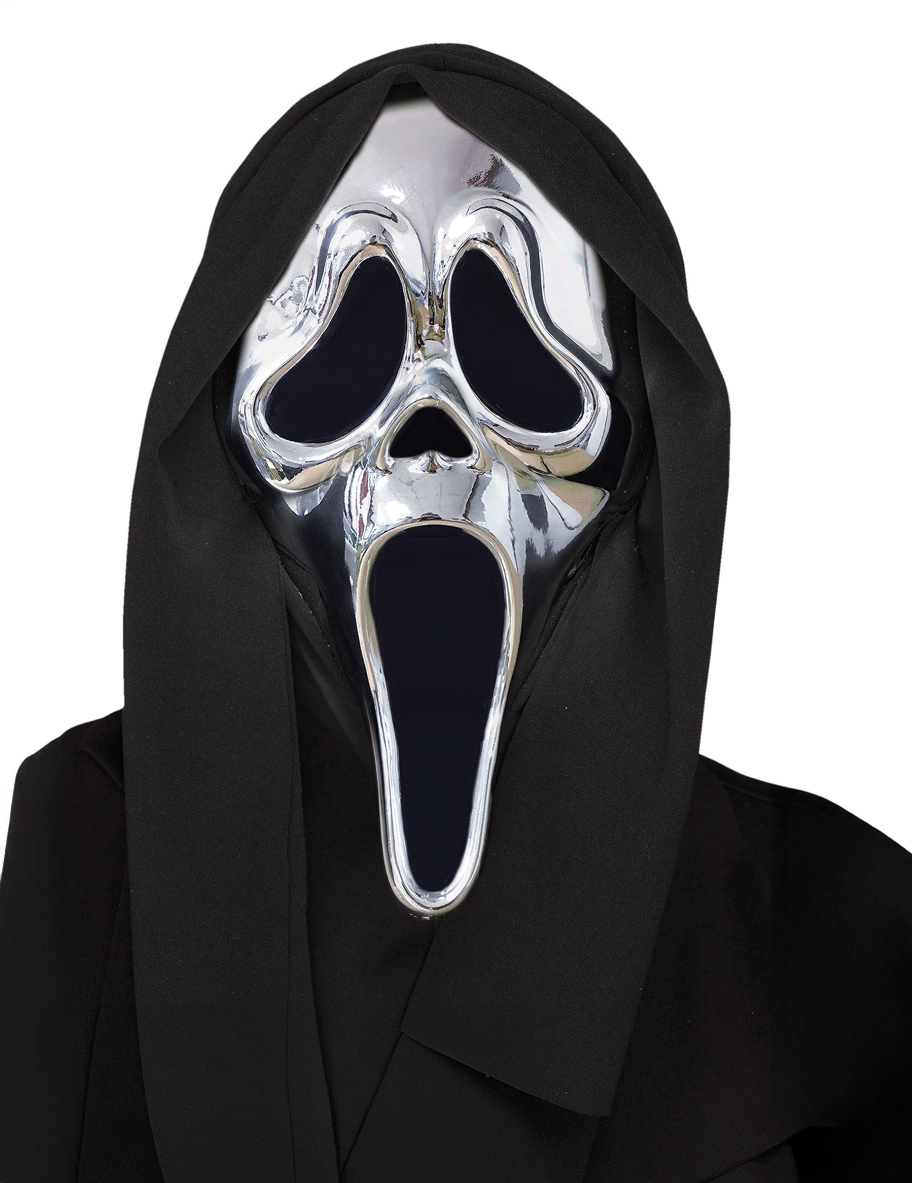 Masque Scream argent chromé adulte