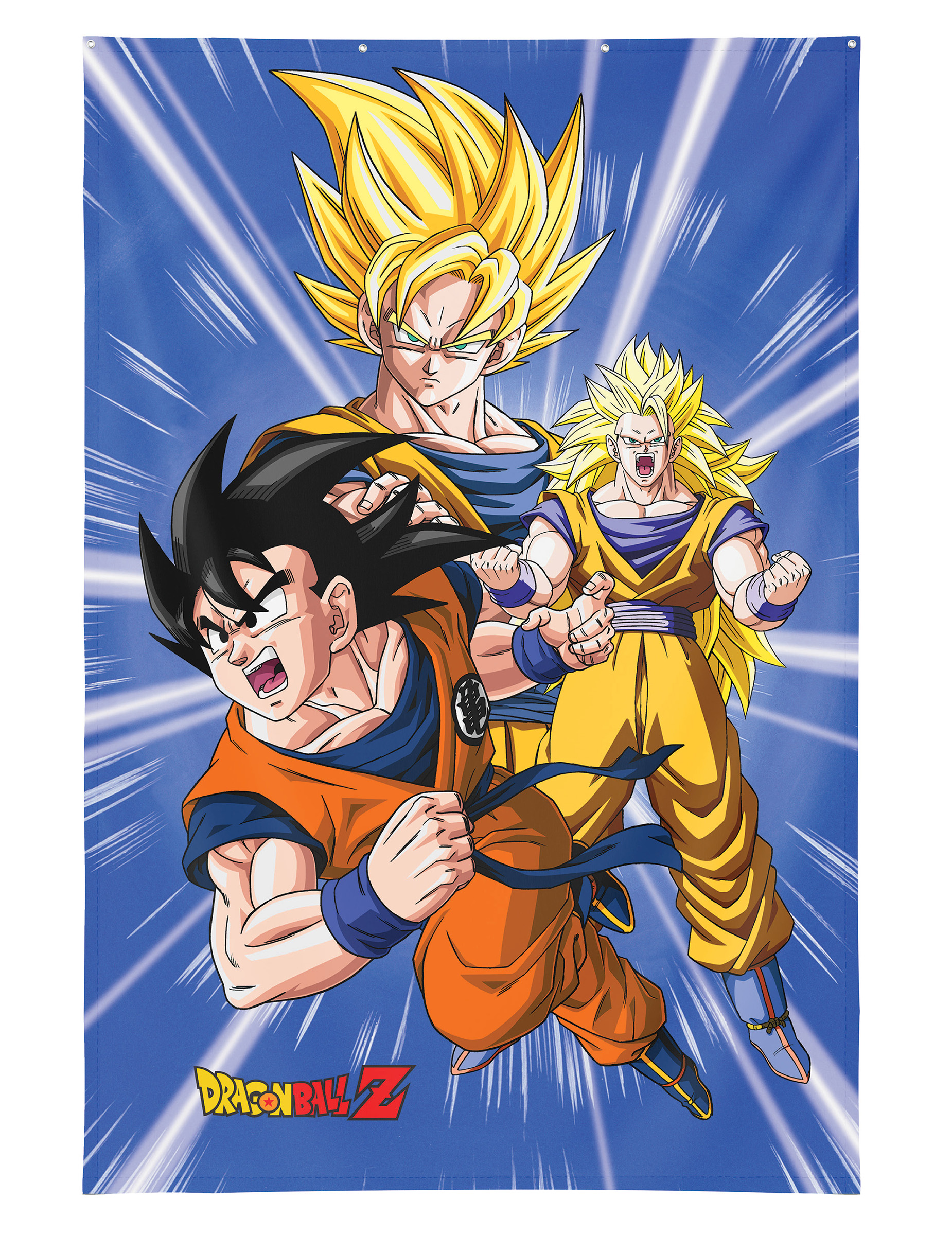 Décoration Murale Son Goku Dragon Ball Z 125×85 cm avec  illets métalliques