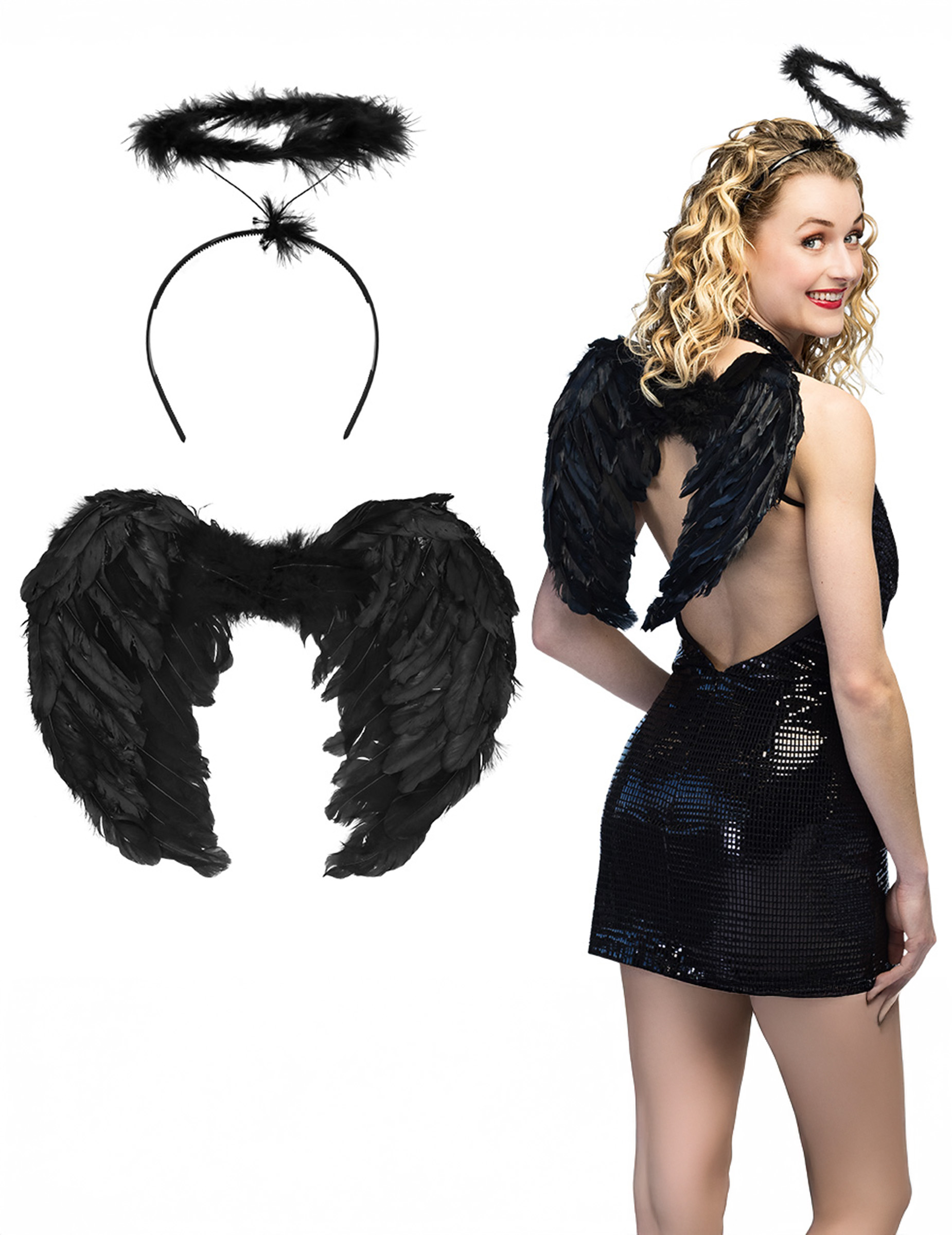 Kit accessoires d'ange noir
