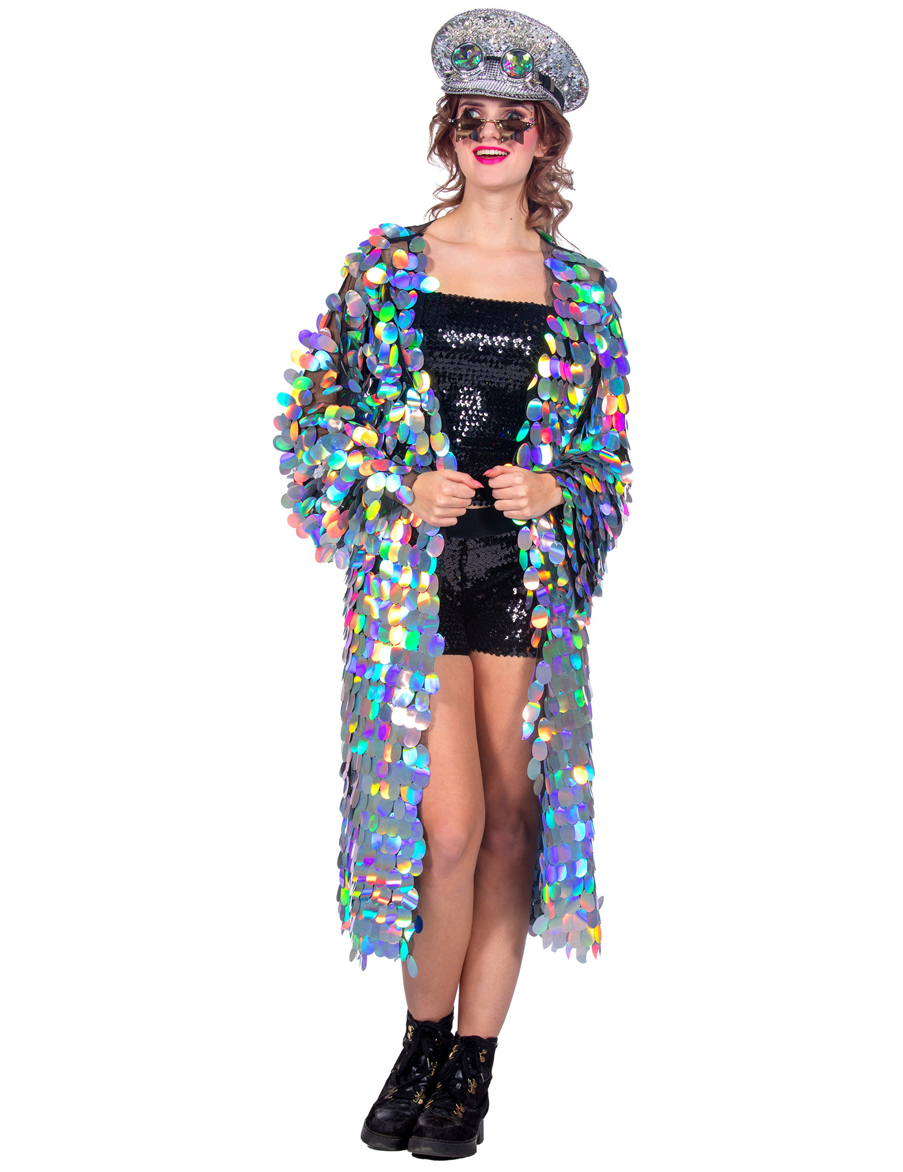 Veste longues à grosses paillettes luxe femme