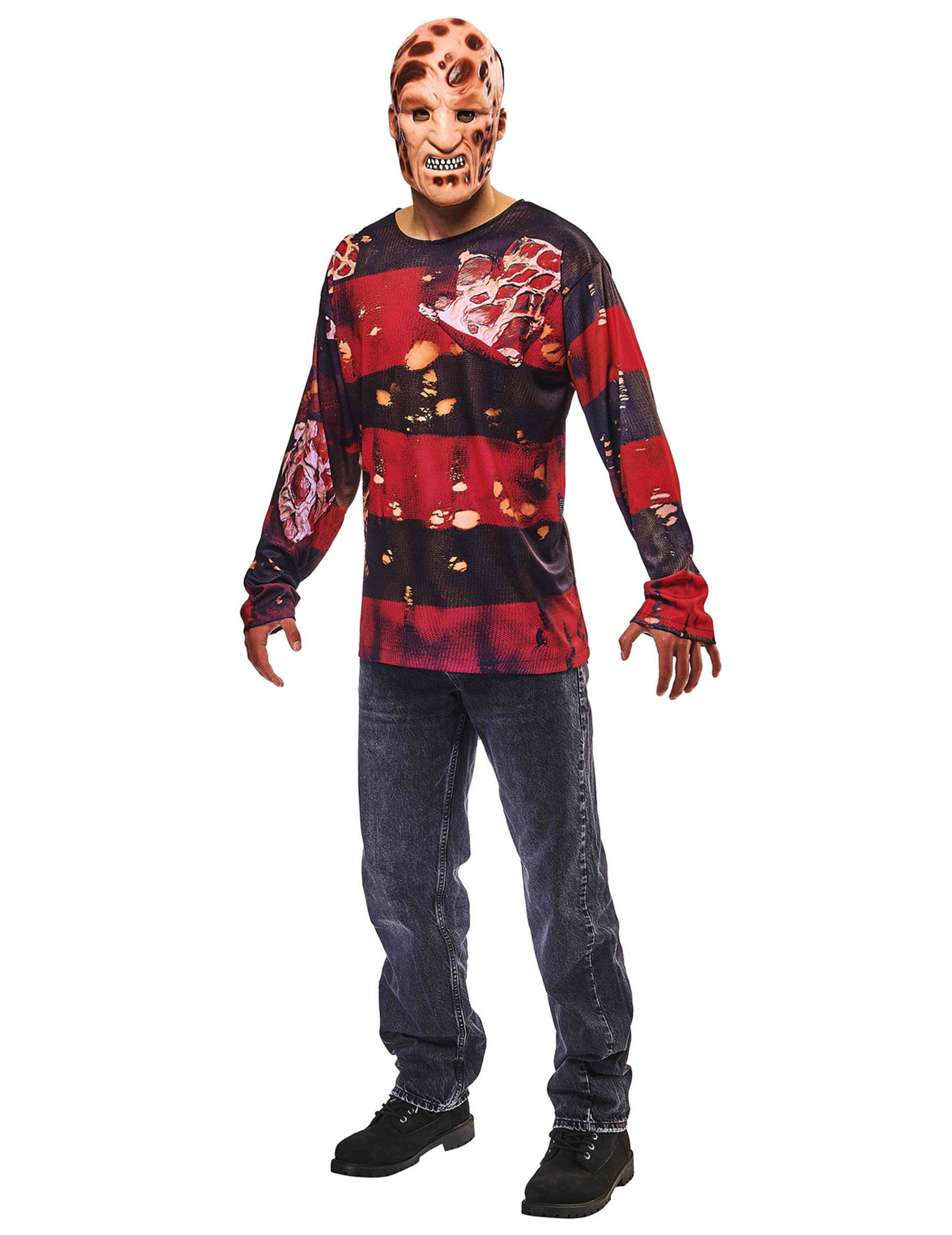 Kit top et masque Freddy Kruegger adulte
