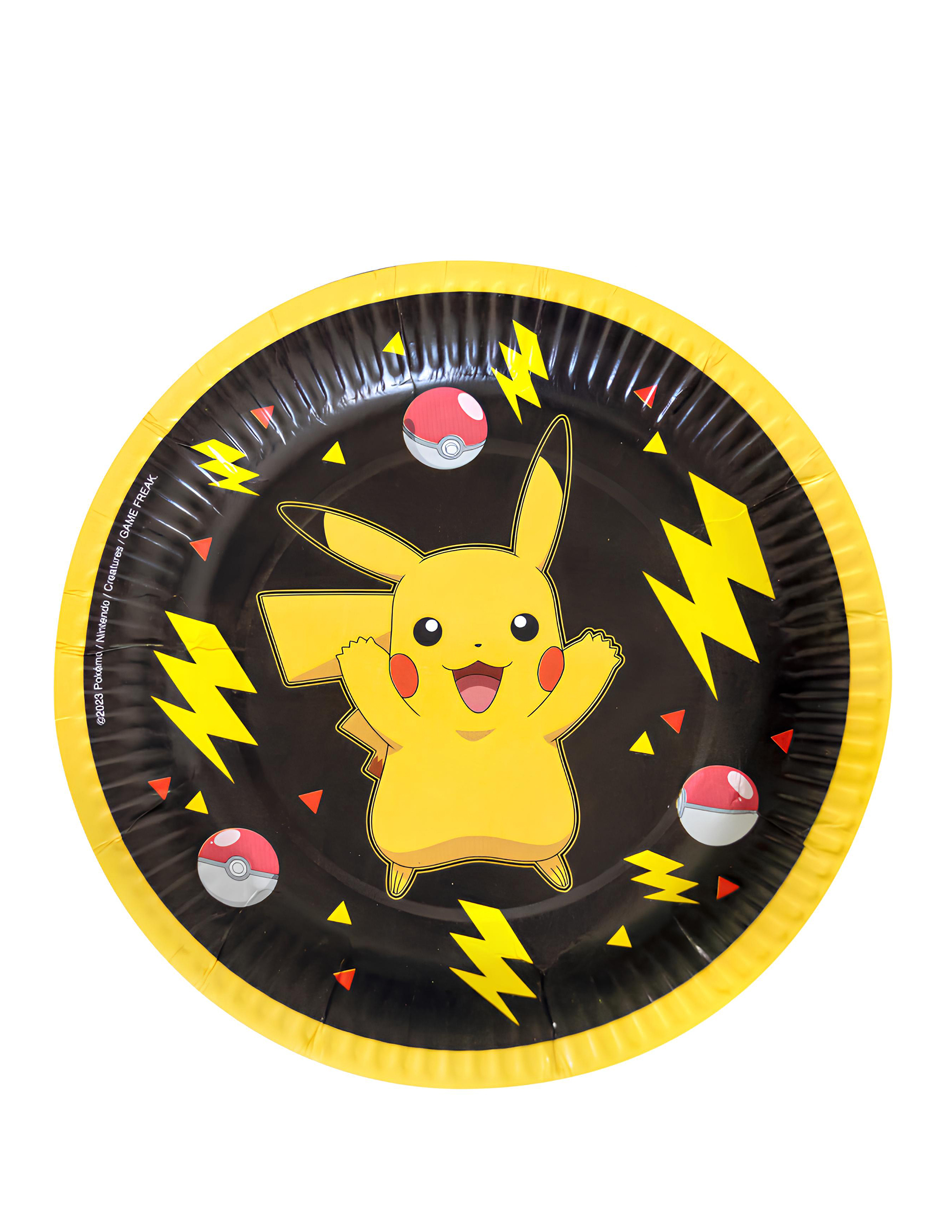 8 Petites assiettes en carton Pikachu Pokémon 18 cm