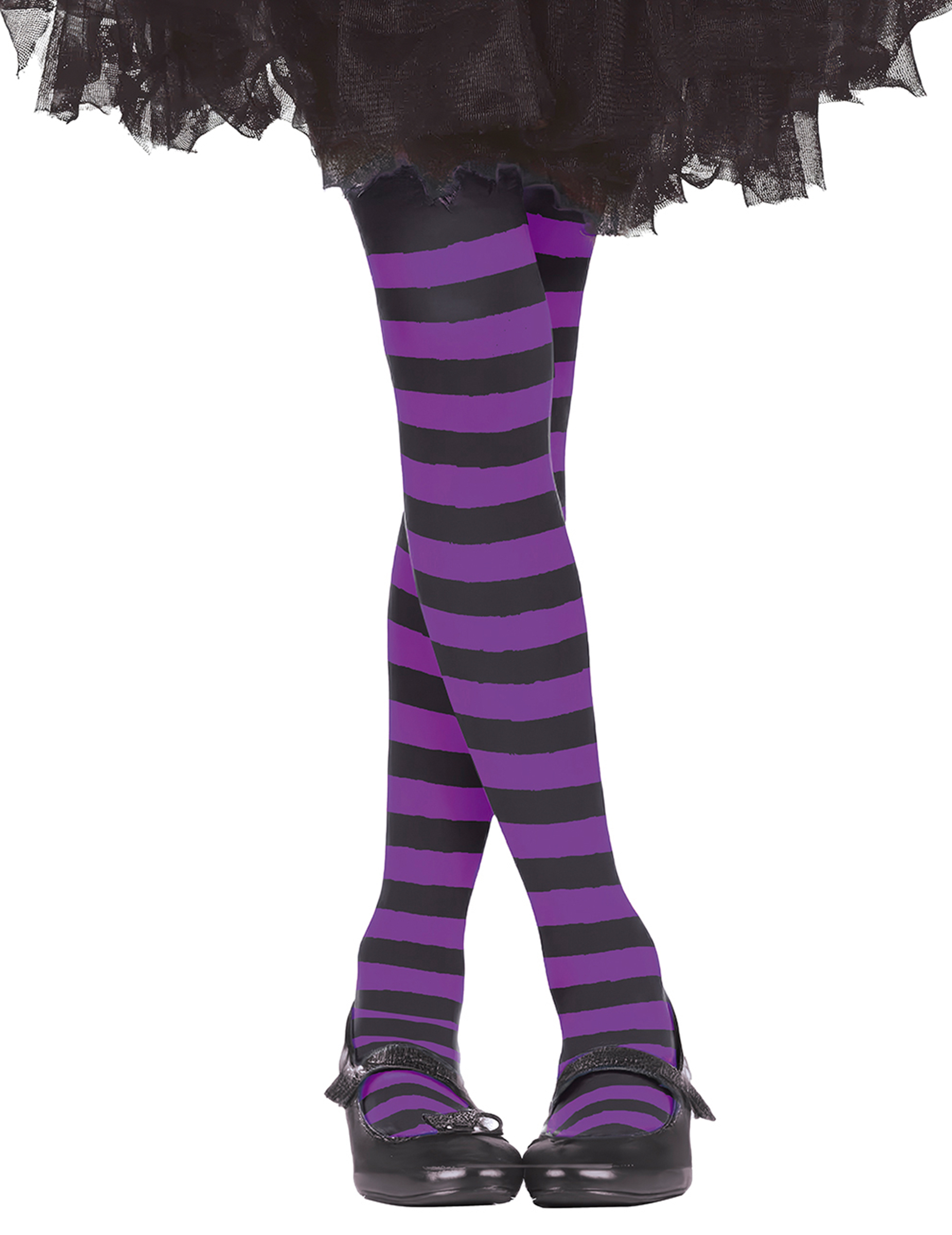 Collants noir et violet enfant