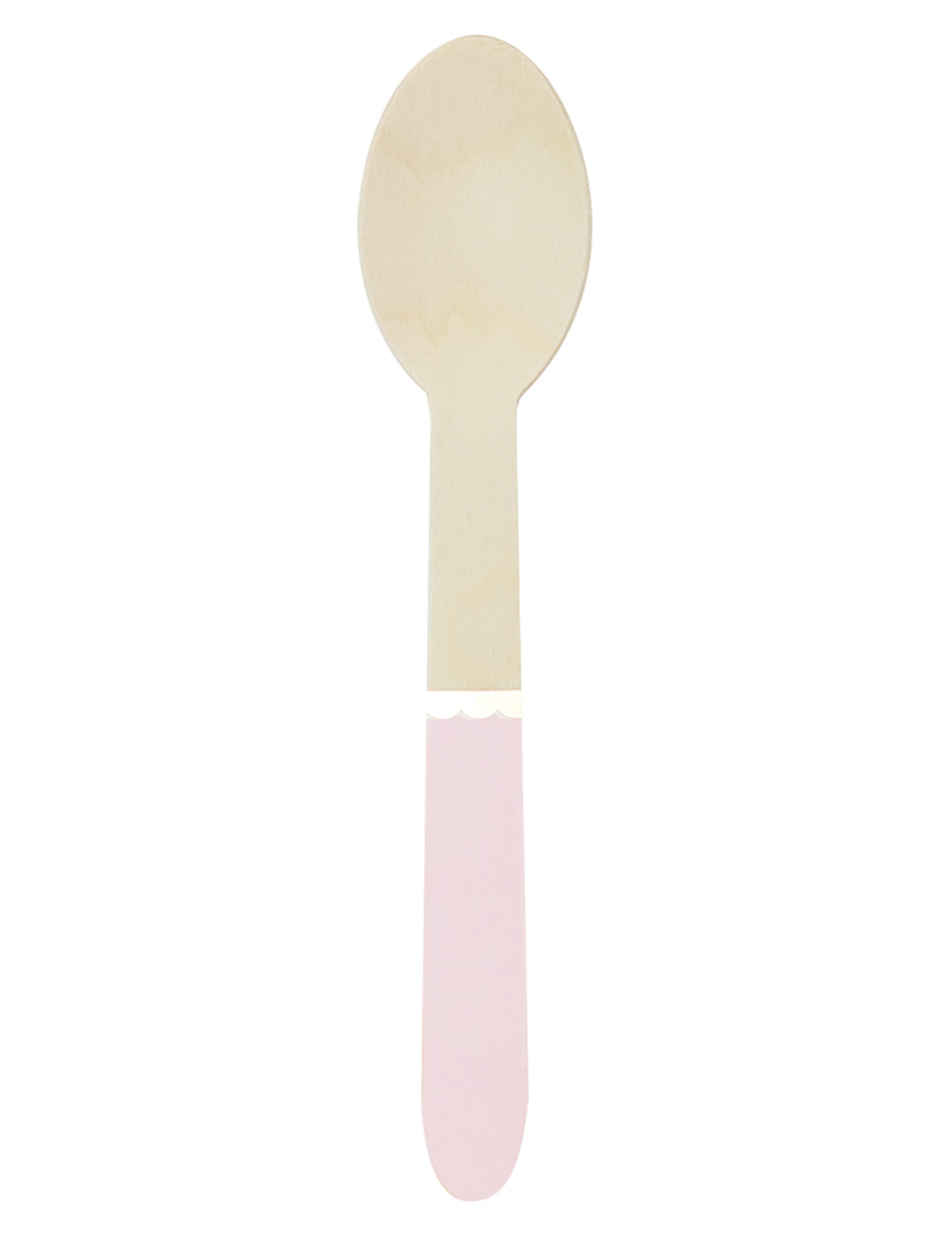8 Petites cuillères en bois rose pastel