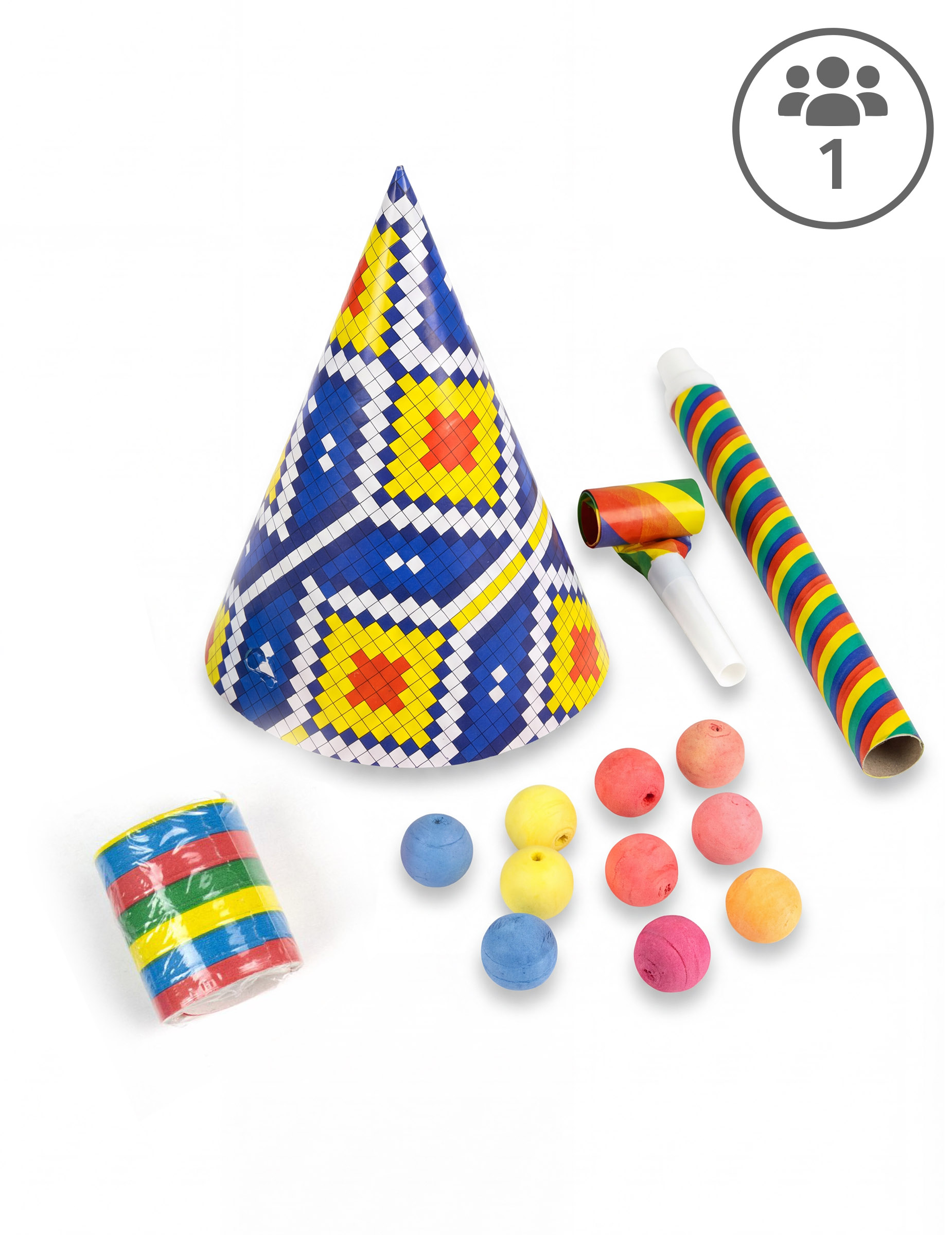 Kit cotillons multicolores 1 personne