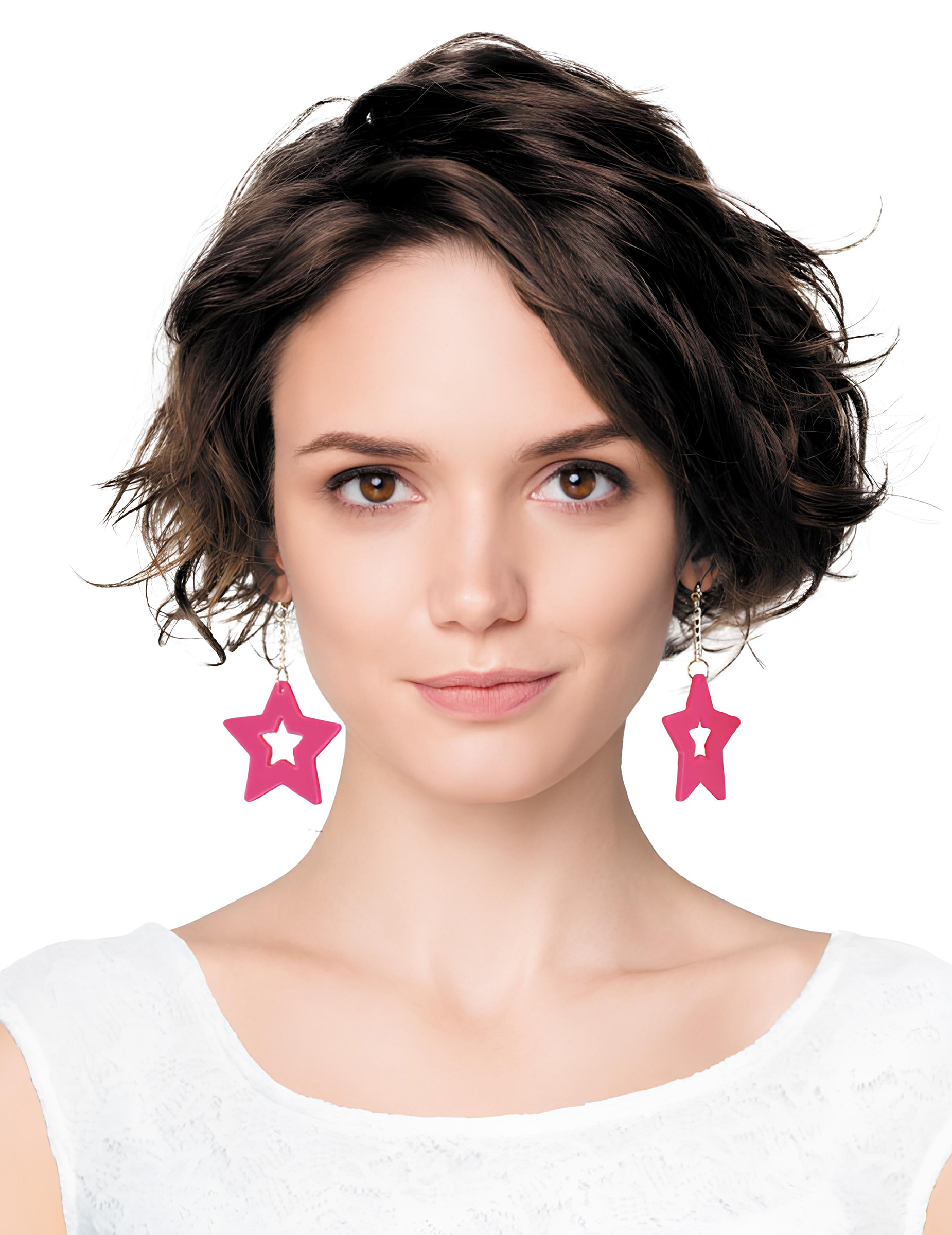 Boucles d'oreilles étoiles roses