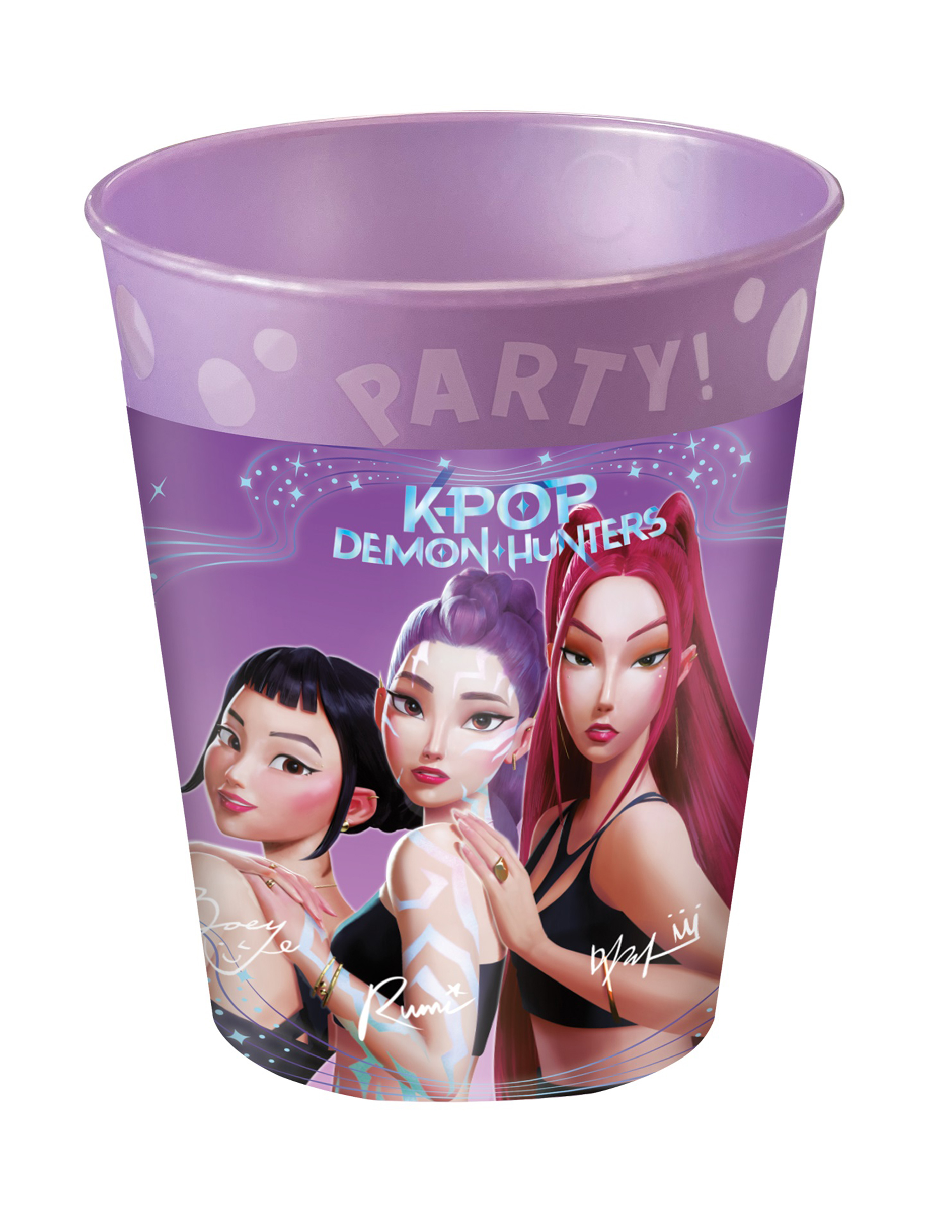 4 Gobelets en plastique réutilisables K-pop Demon Hunters 250 ml