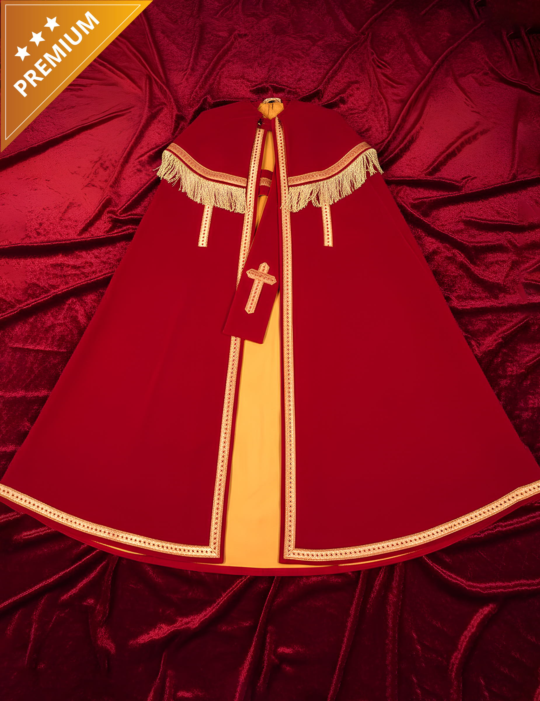 Manteau de Saint-Nicolas modèle Bram luxe adulte en velours