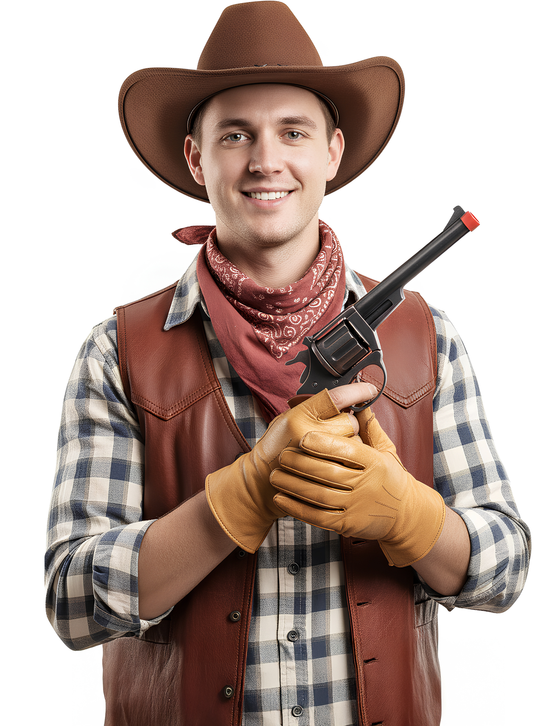 Pistolet de cowboy en métal 19 cm