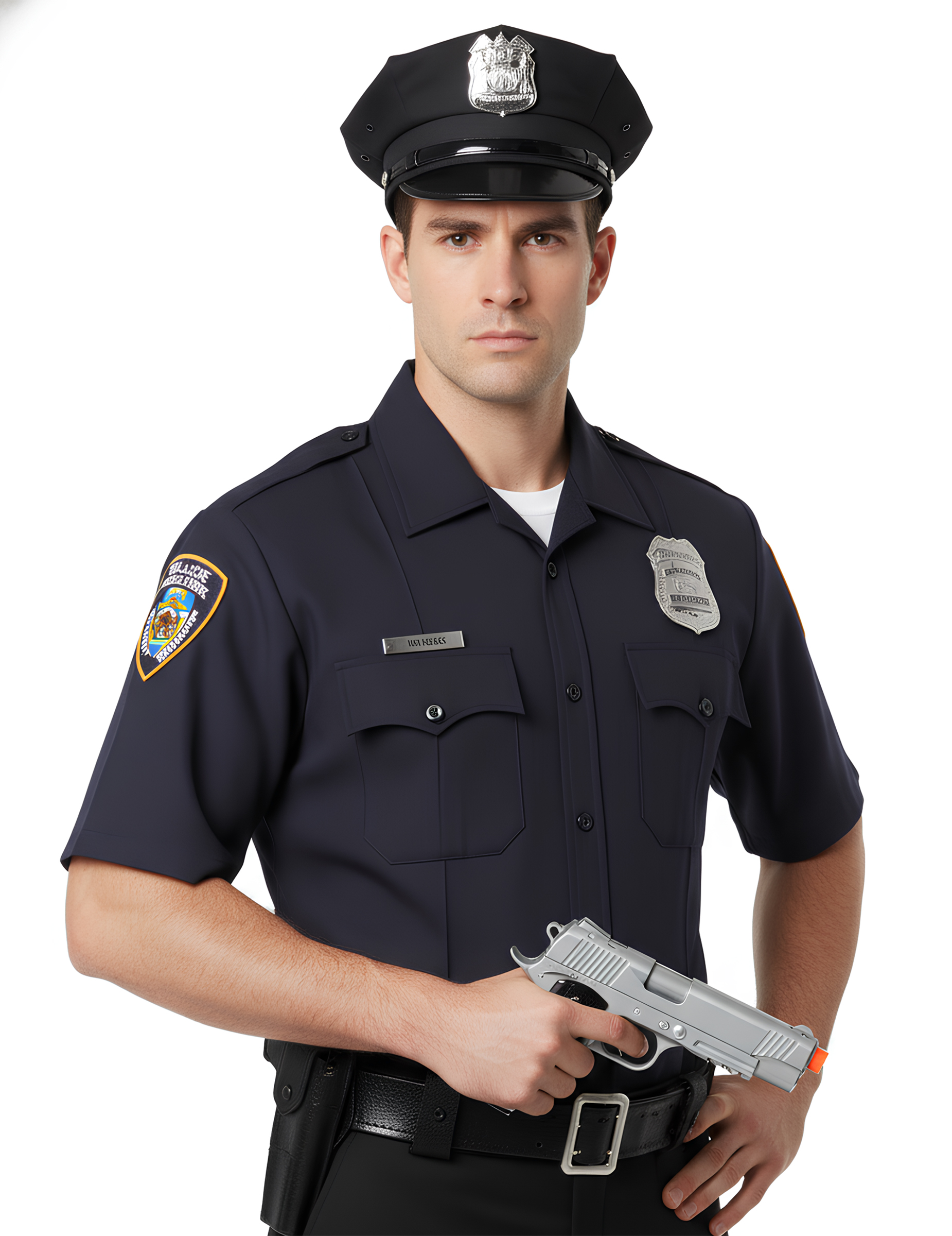 Pistolet de police en métal 18 cm
