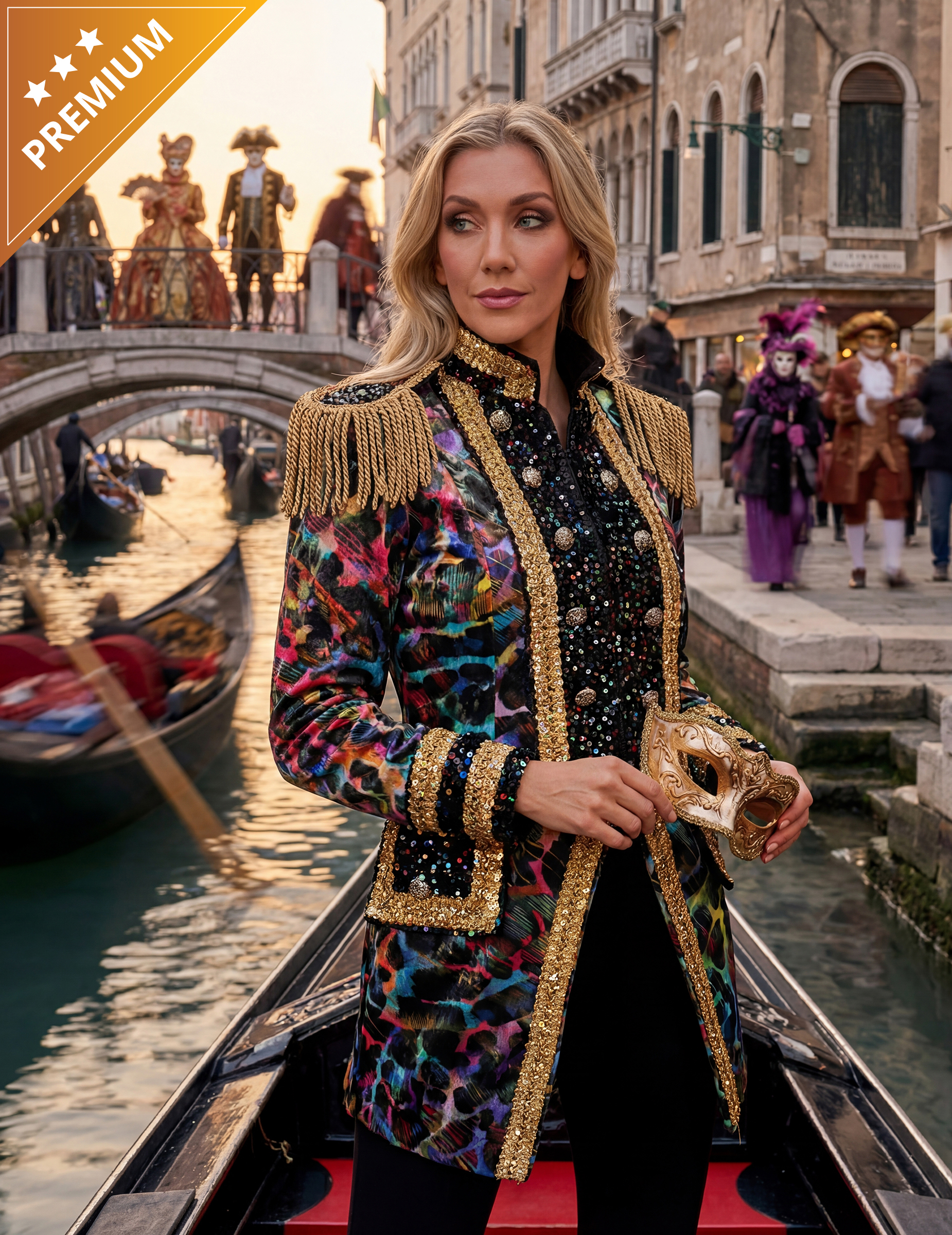 Veste de carnaval femme haut de gamme couleurs fluo