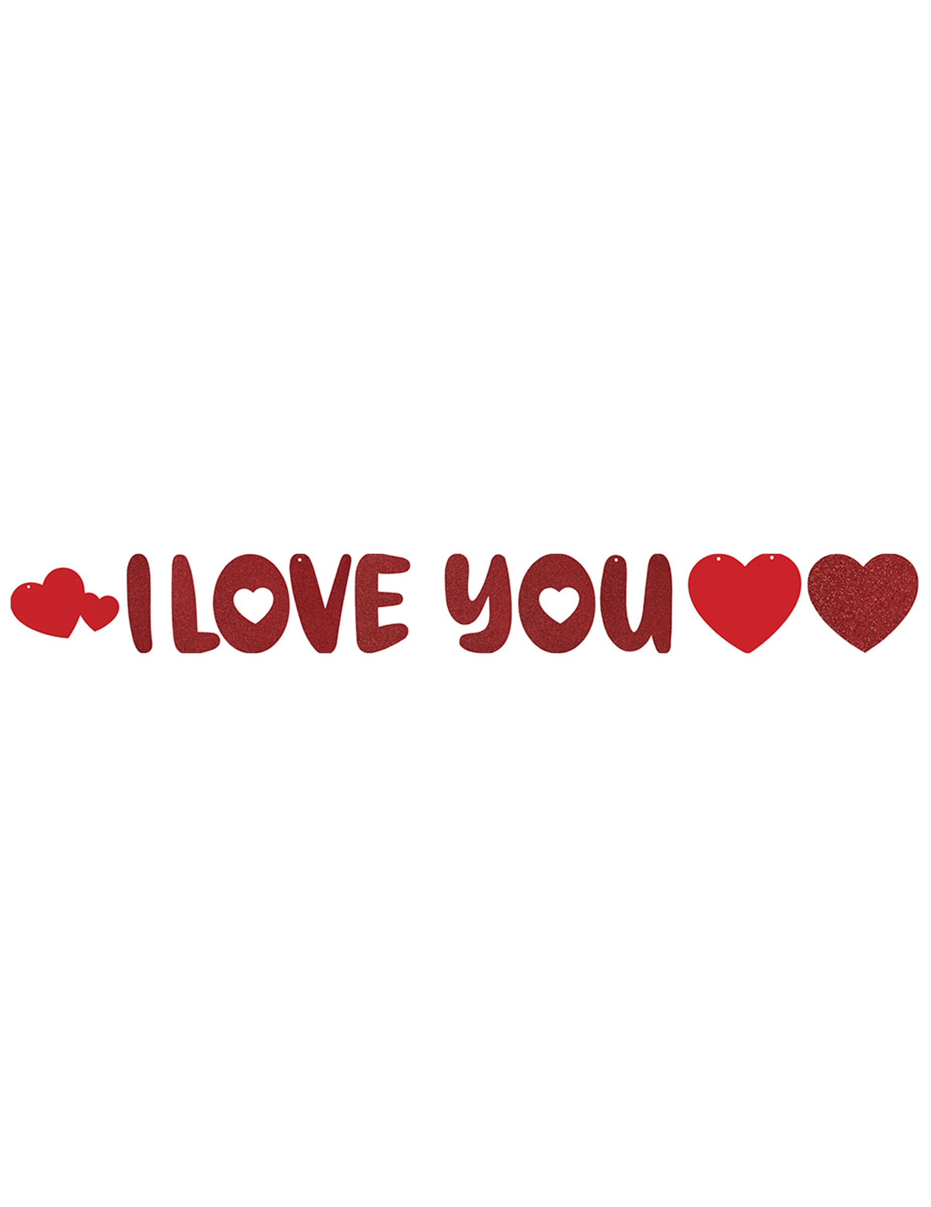 Guirlande en carton c ur I love you 3m