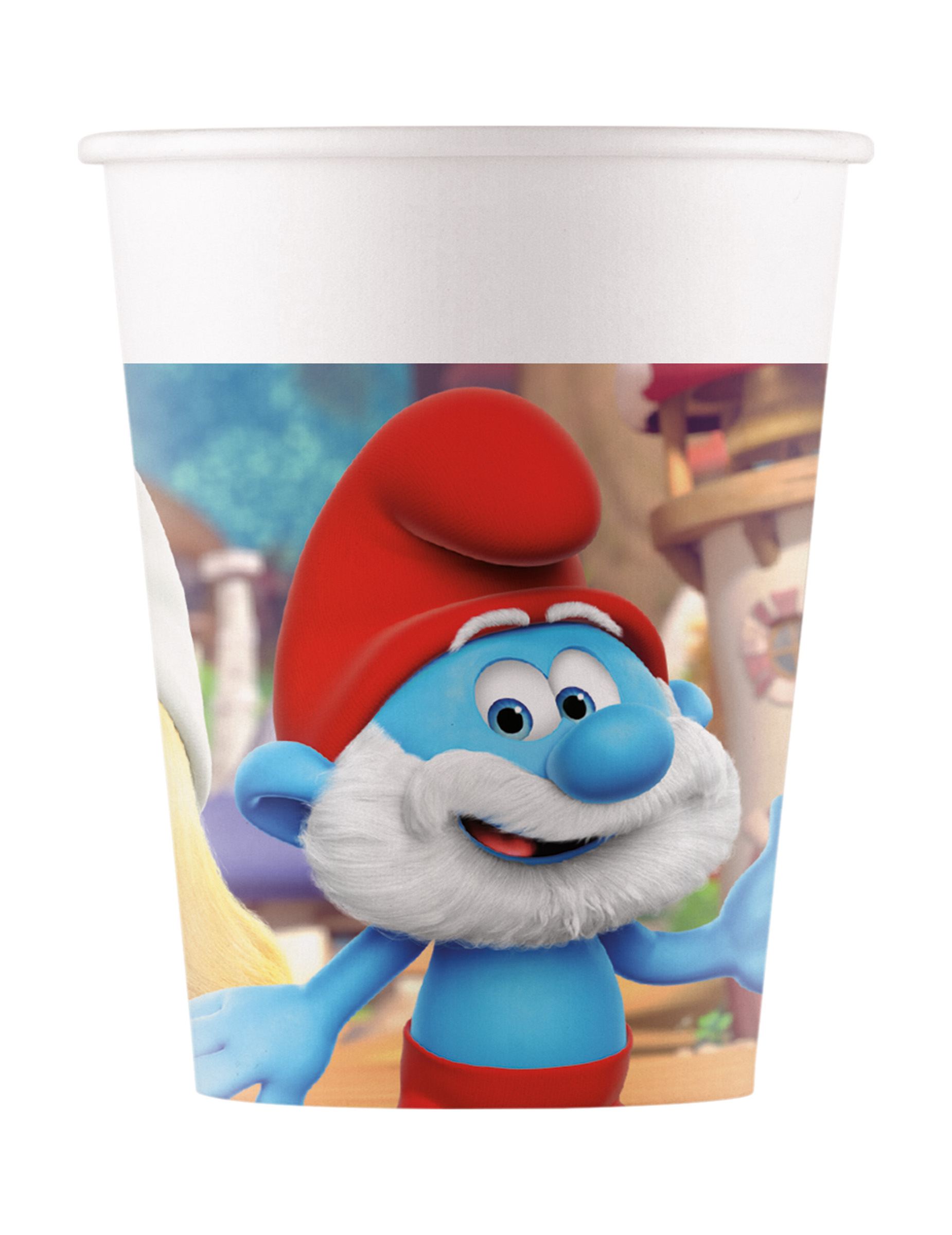 8 Gobelets en carton Schtroumpf 200 ml