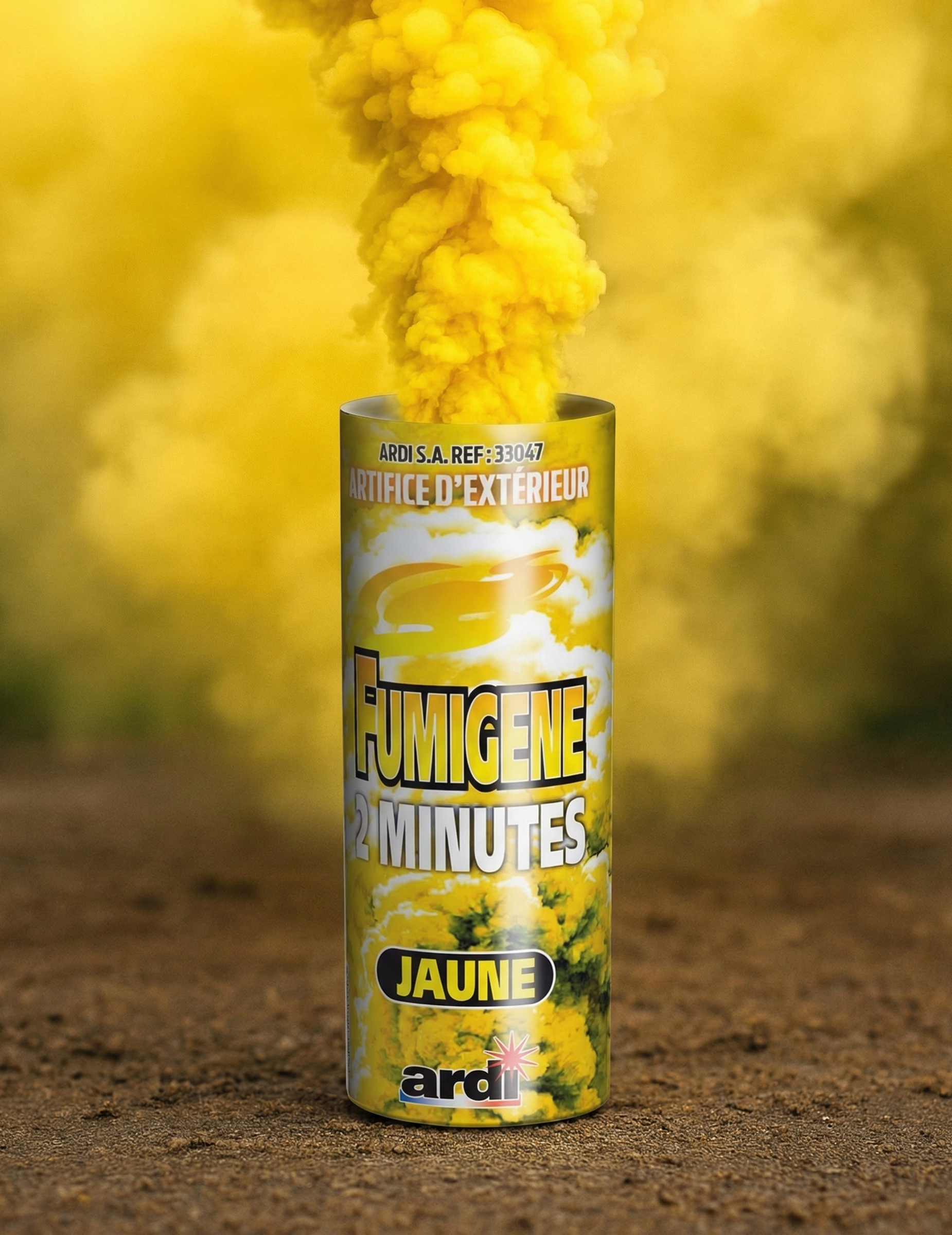 Fumigène en pot jaune 2 minutes
